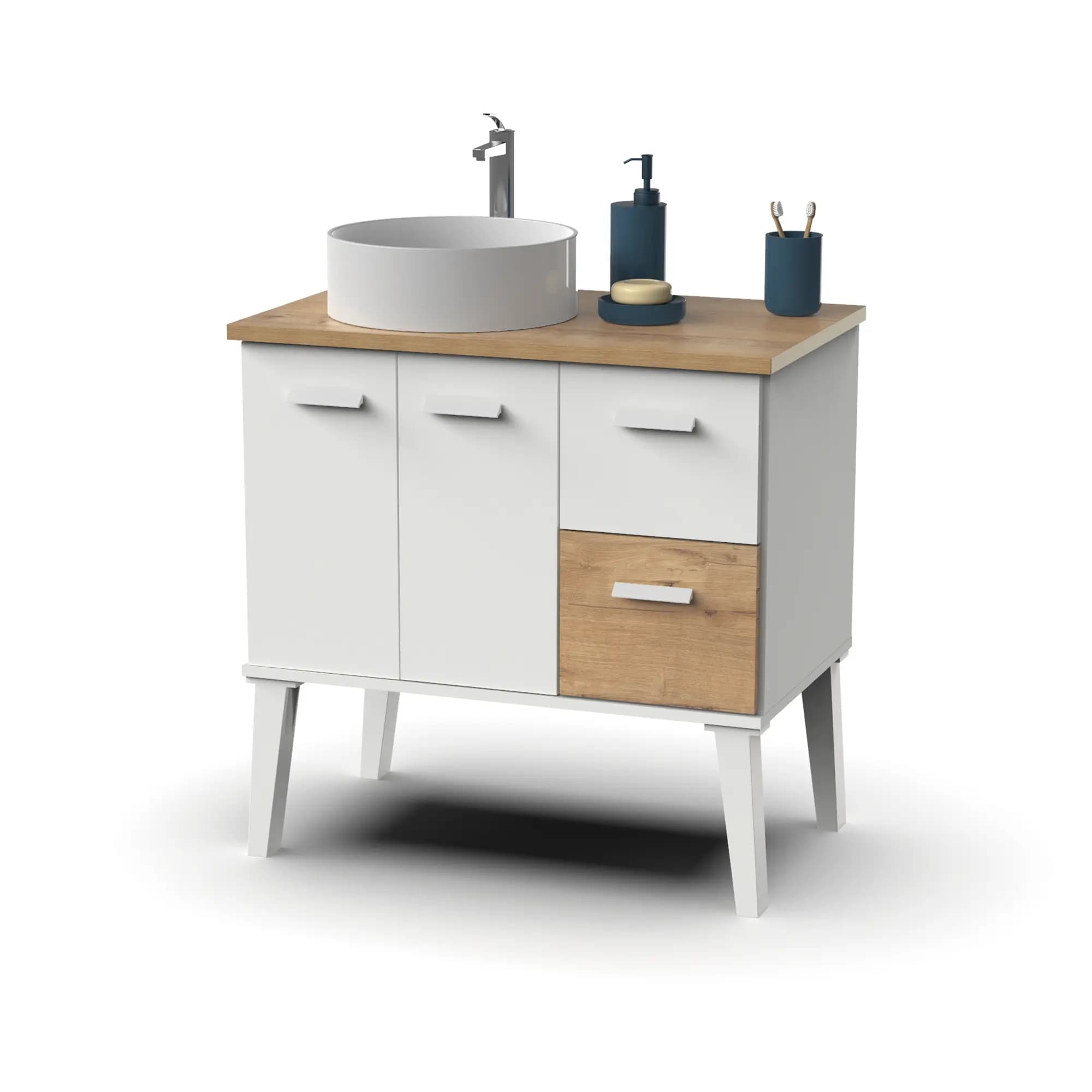 Mueble de lavabo Aqua 80 (con lavabo) en KIT