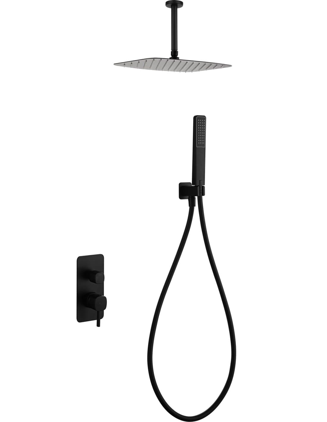 CONJUNTO DUCHA MONOMANDO EMPOTRADO AREZZO NEGRO MATE GPA068/NG