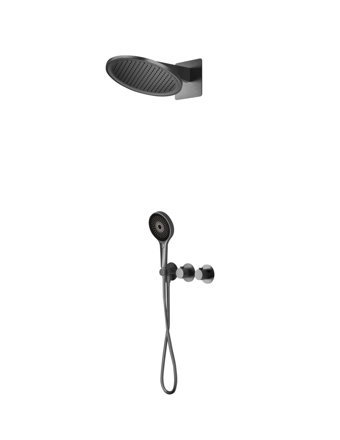 CONJUNTO DUCHA TERMOSTÁTICO EMPOTRADO BOLONIA BLACK GUN METAL GTB066/BGM