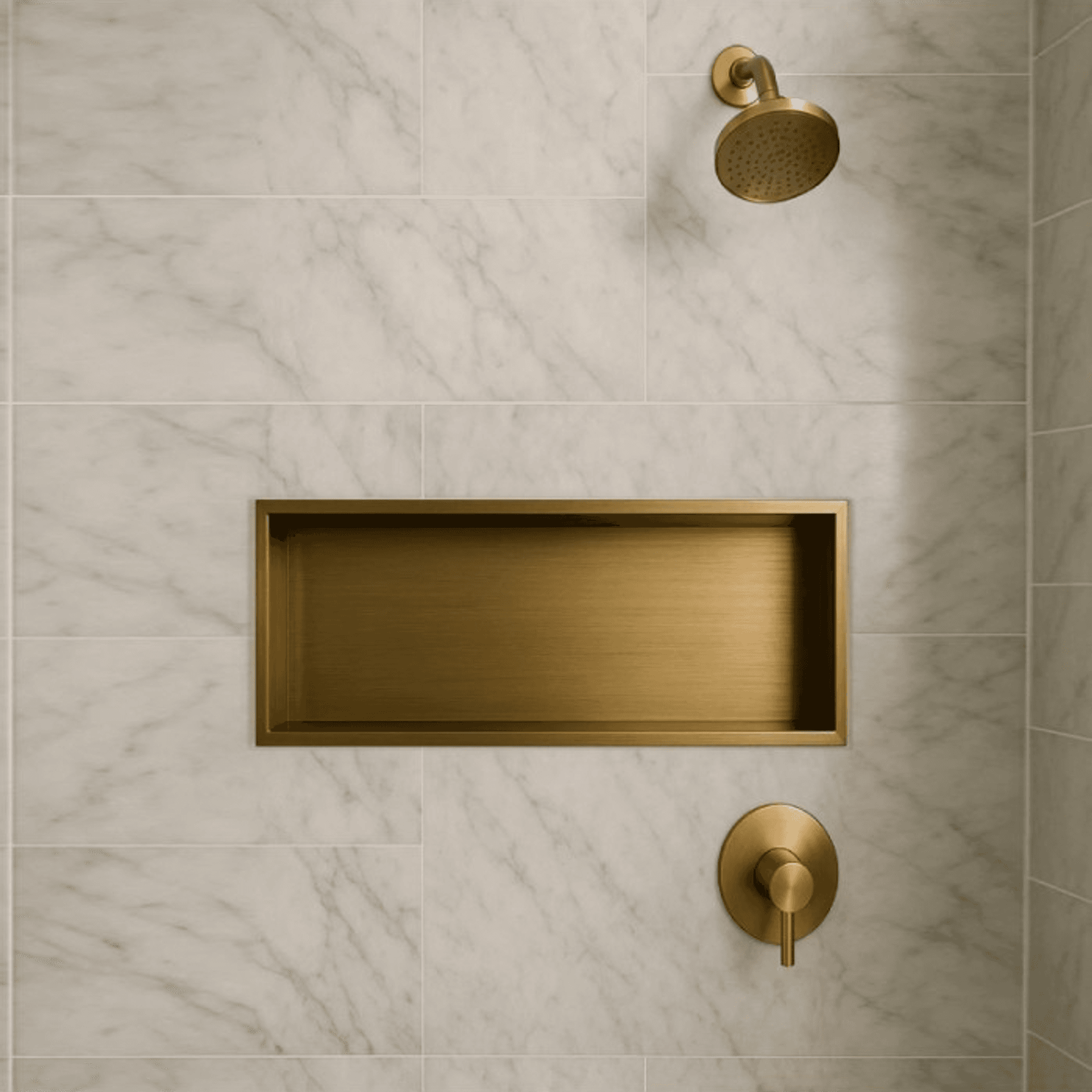 Hornacina para baño rectangular Oro cepillado Pacific