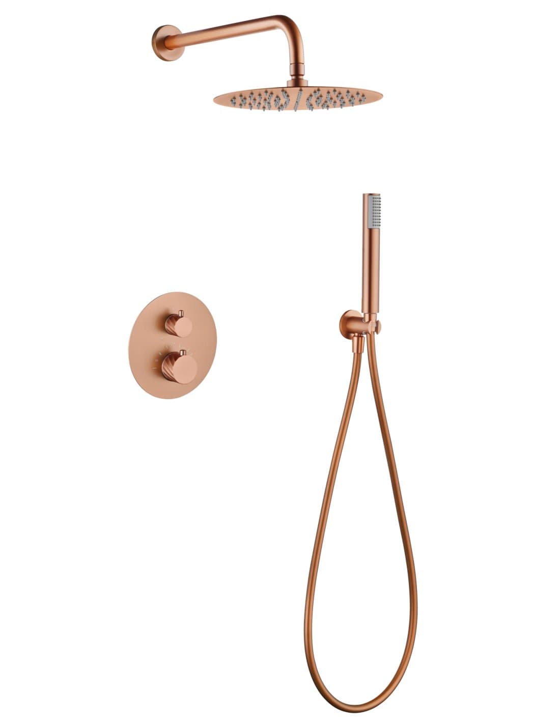 CONJUNTO DUCHA TERMOSTÁTICO EMPOTRADO BLESS ORO ROSA CEPILLADO GTB063/ORC