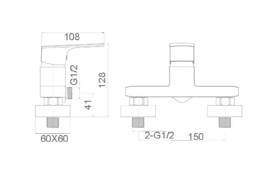 Kit ducha monomando BALI cromo / BDI017-5