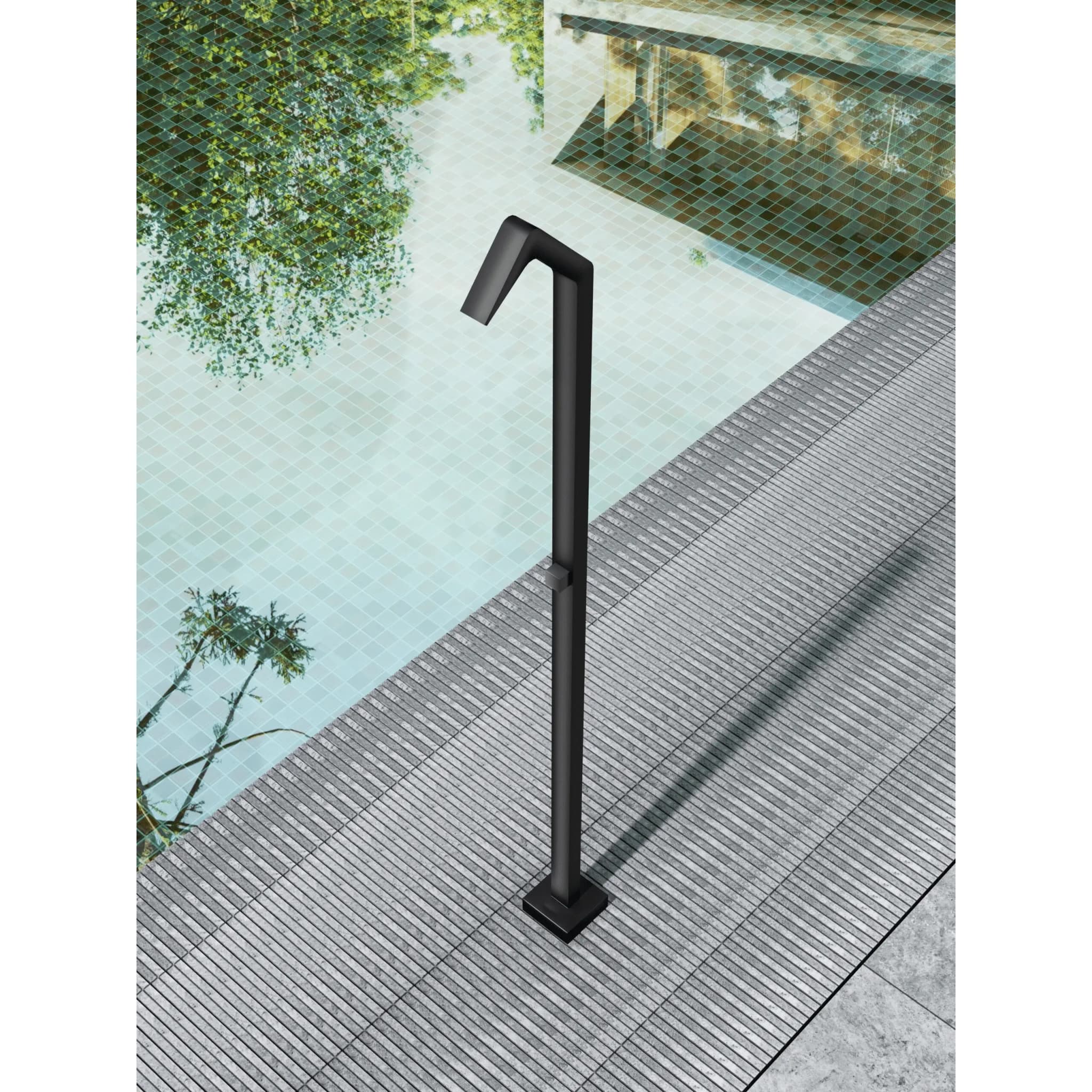 Ducha de piscina NIAGARA Acero S.316 Negro mate GPN013/ANG