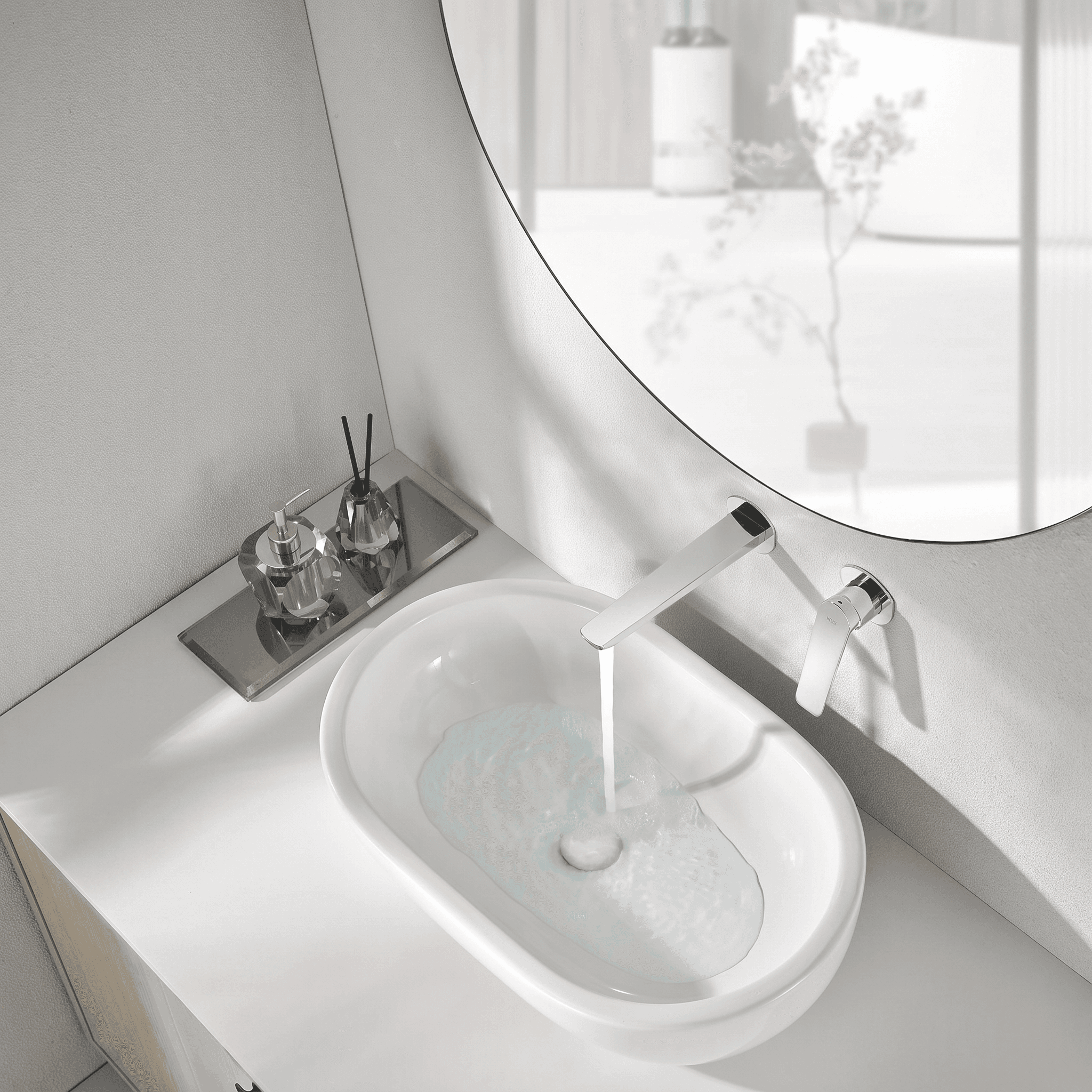 Monomando lavabo empotrado Napoles cromo / GLN047