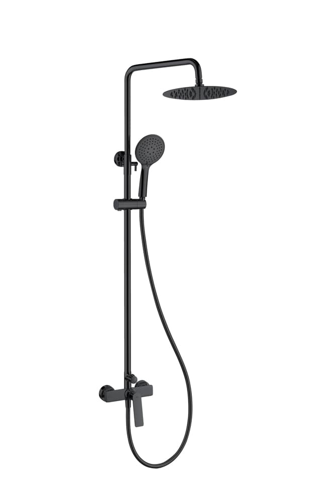 Conjunto de Ducha Monomando GLORY Negro Cristal