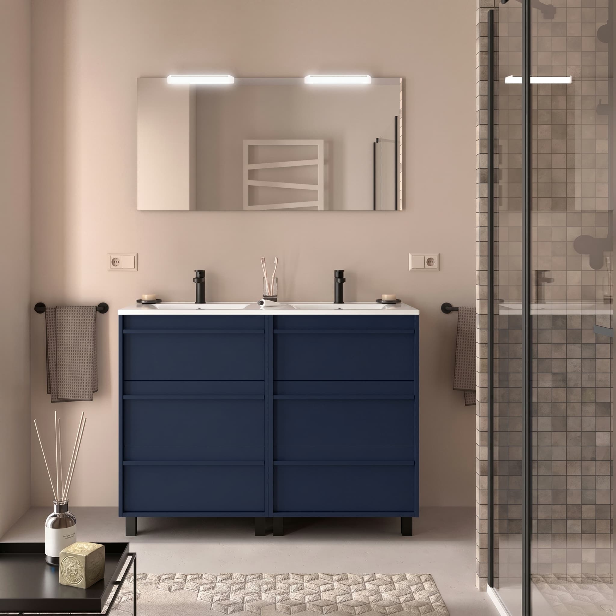 Mueble baño suspendido ATTILA 3C de Salgar 120