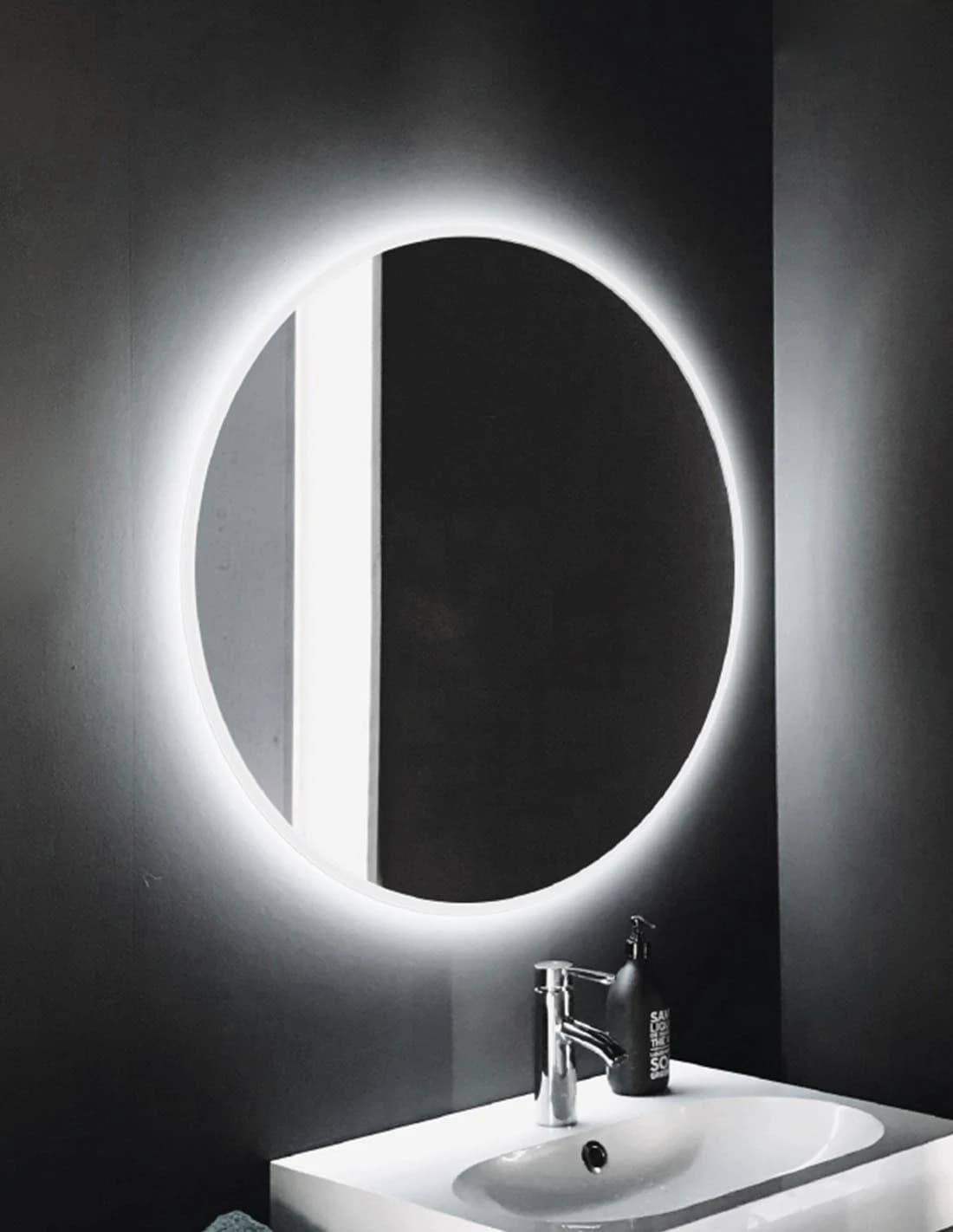 Espejo de baño con luz LED Bélgica redondo