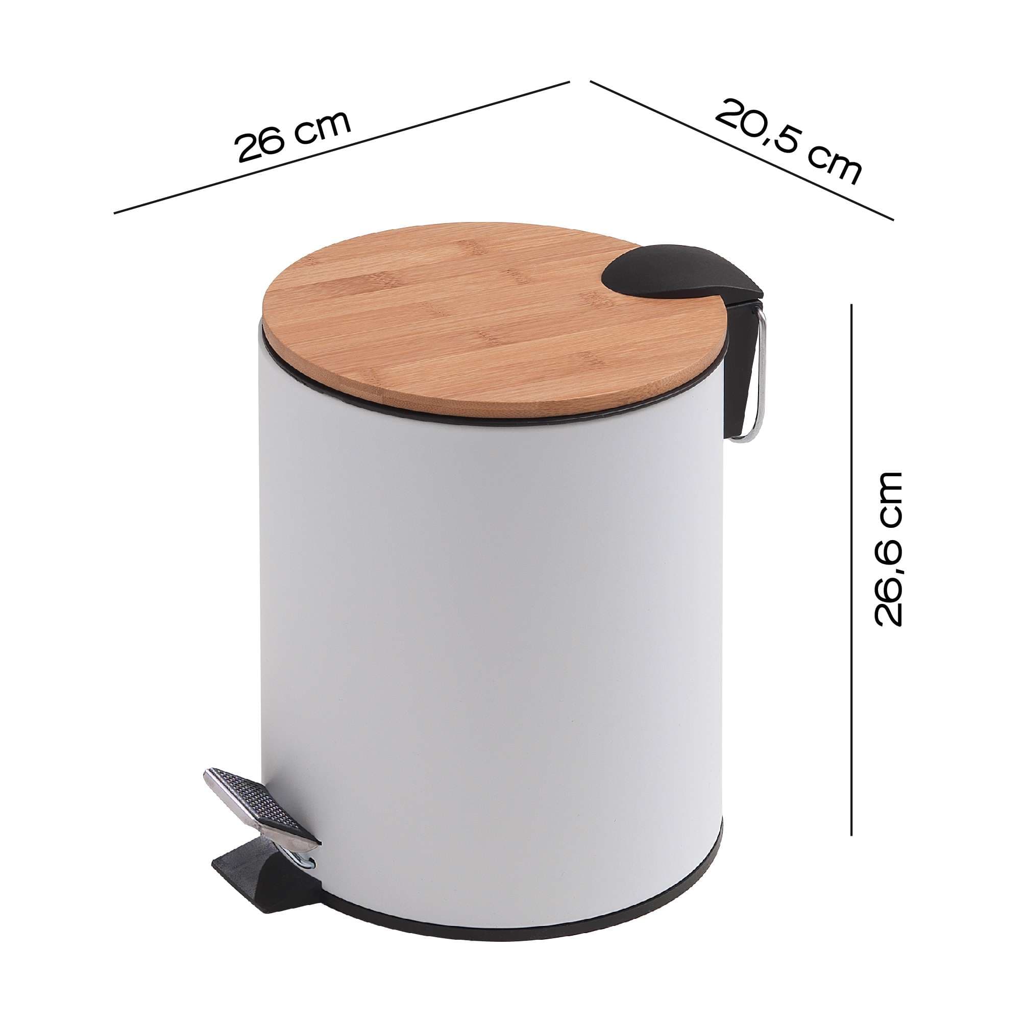 PAPELERA KENTA 5 lt NATURAL-BLANCO MATE