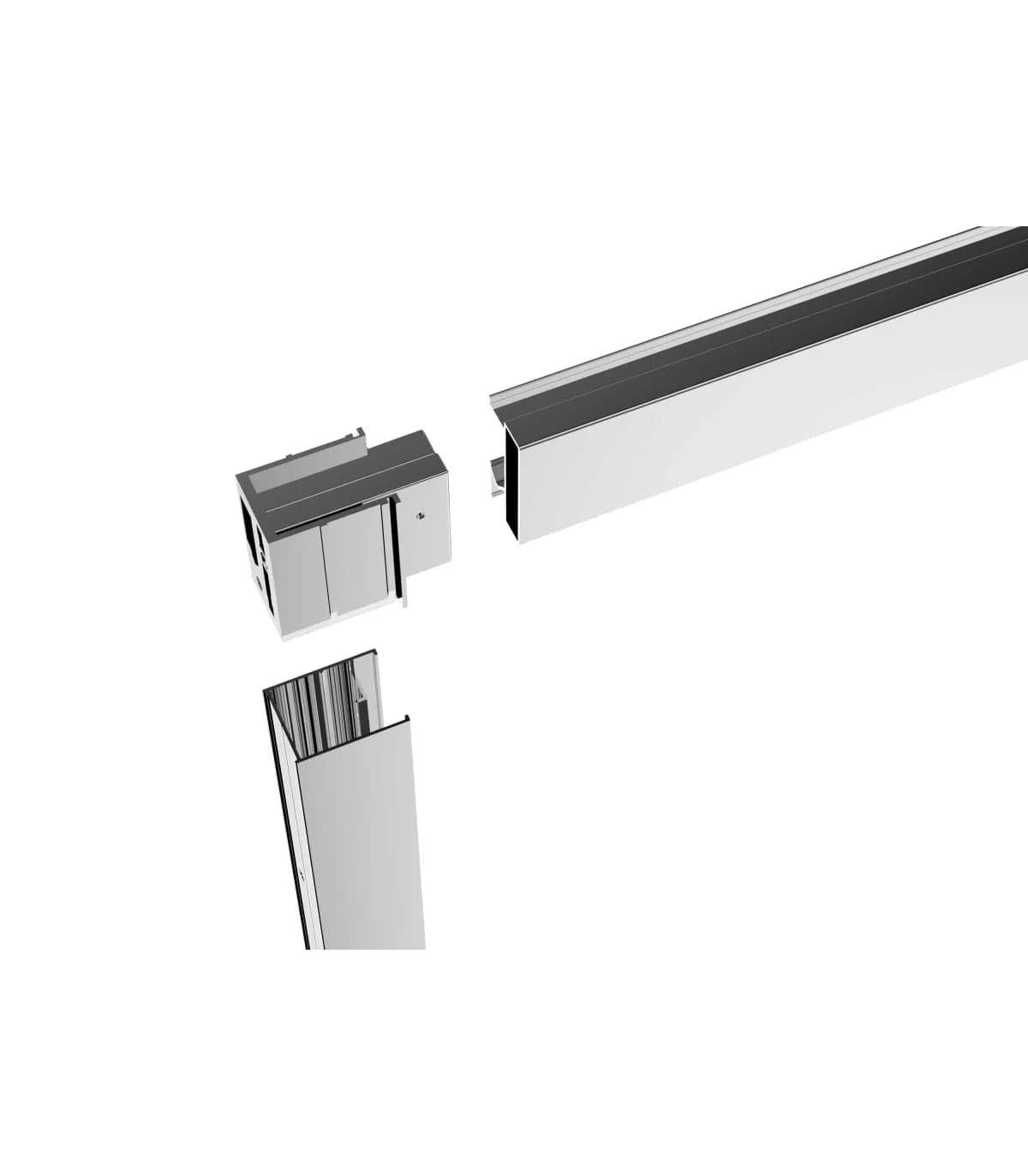 SBX_Imex Mampara de ducha frontal corredera Stylo 2F + 2C Oro rosa cepillado
