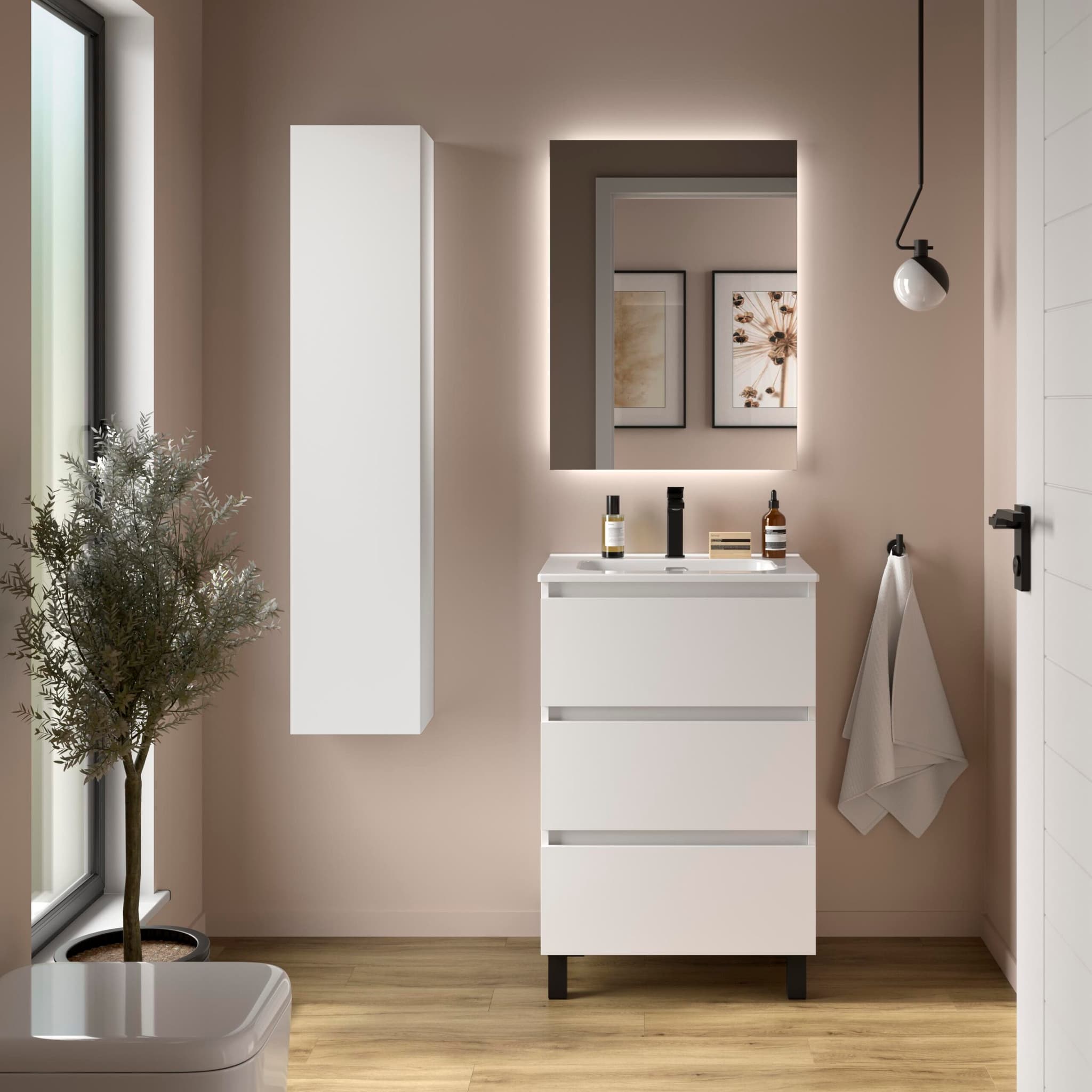SALGAR BEQUIA 3C Mueble de baño con patas 60-80-100-120 Lavabo Constanza