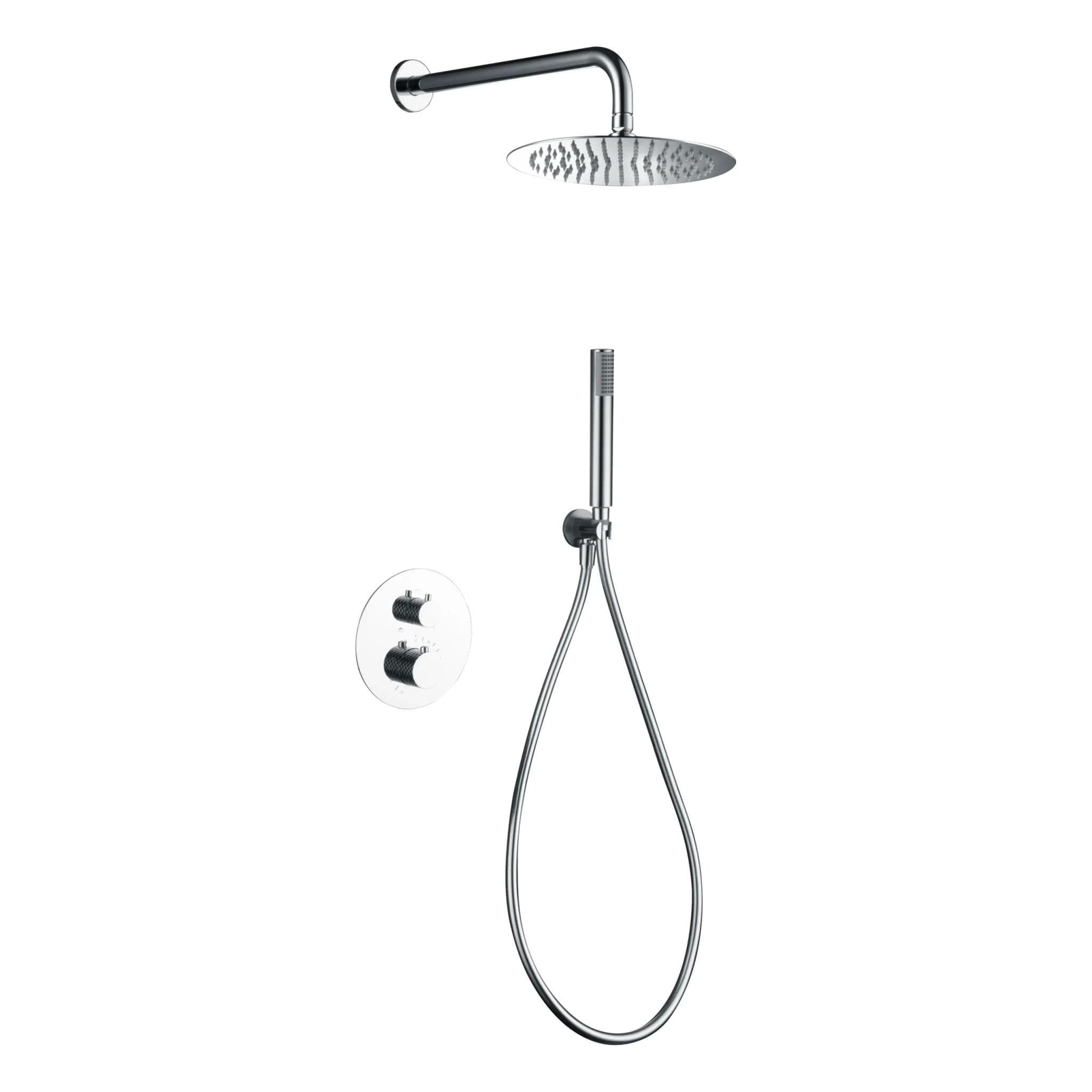 Conjunto de ducha empotrado termostático GENOVA cromo / GTG053