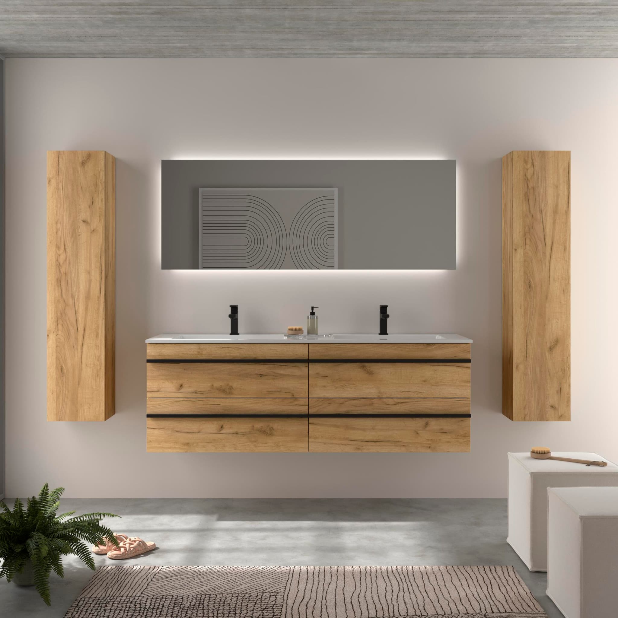 SALGAR BORN Mueble de baño suspendido 160 Lavabo Vilna Mineral Solid.