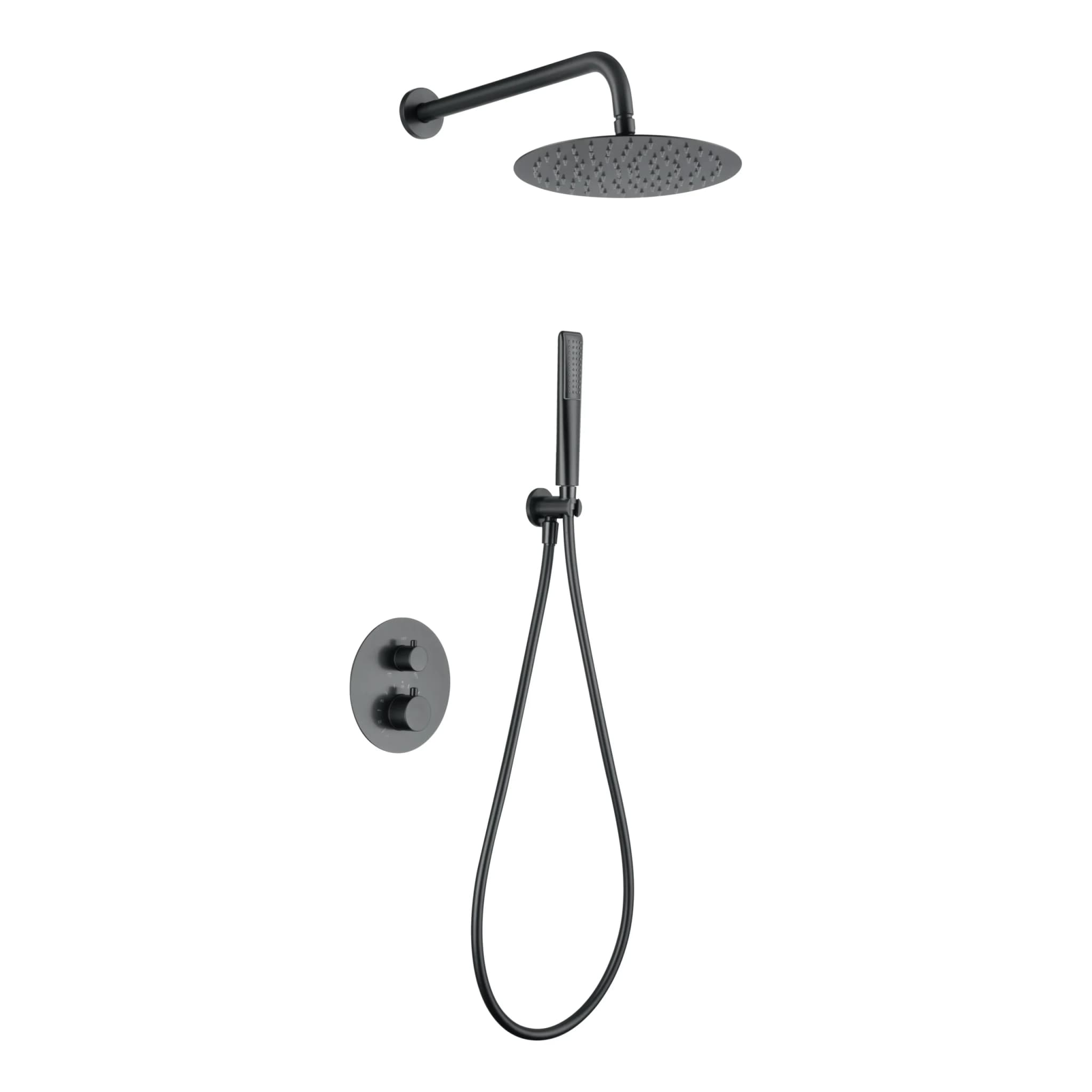 Ducha empotrado termostático Napoles black gun metal / GTN047/BGM