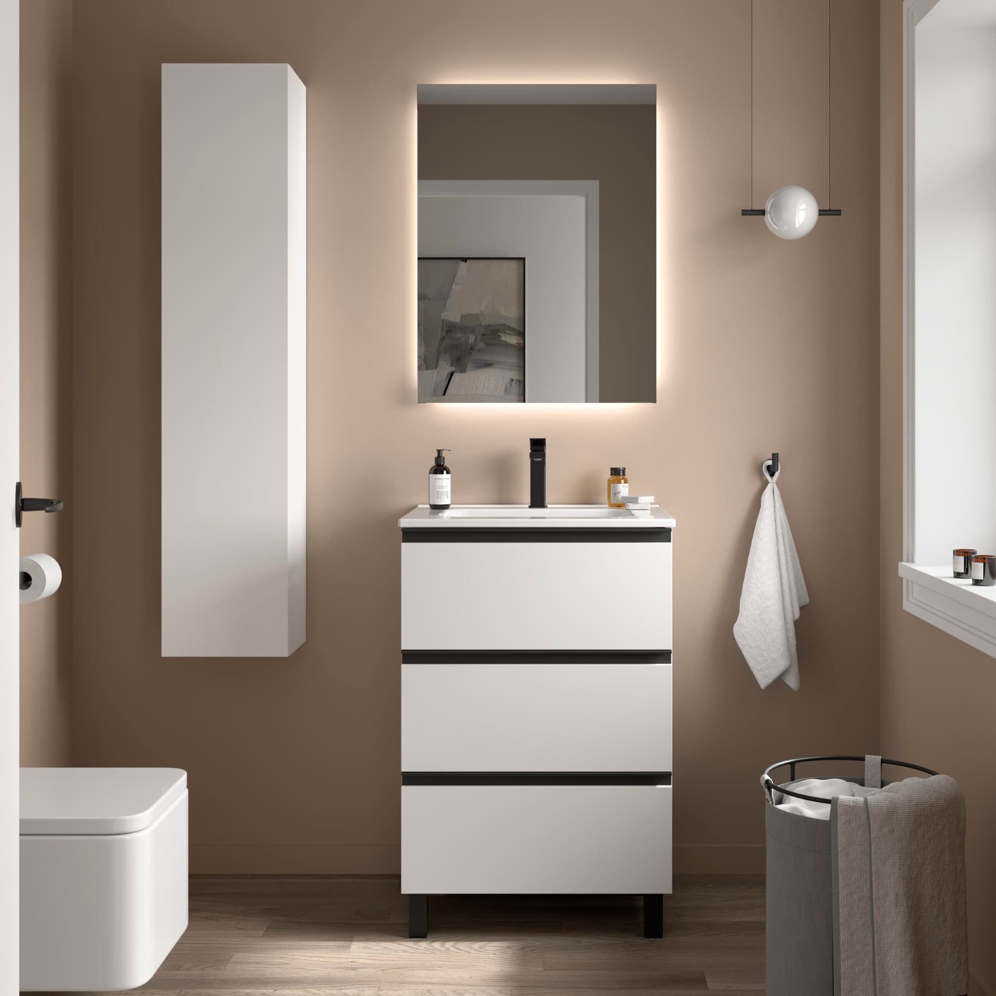 SALGAR BEQUIA METAL 3C Mueble de baño con patas 60-80-100-120 Lavabo Constanza