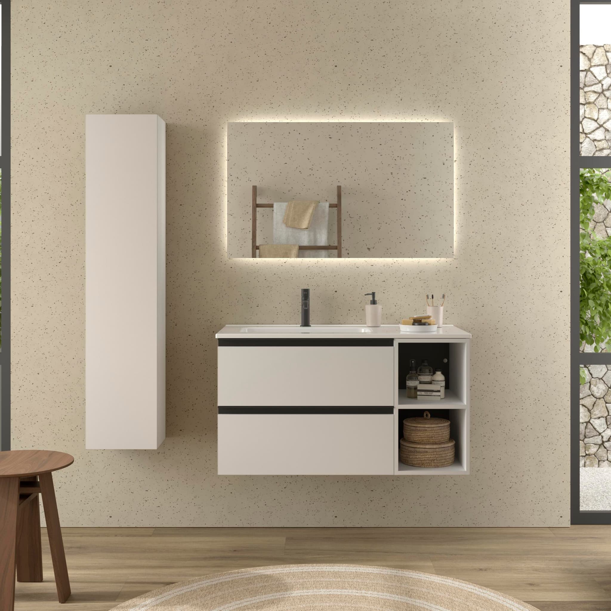 SALGAR BEQUIA METAL Mueble de baño suspendido 100+ Lavabo Constanza