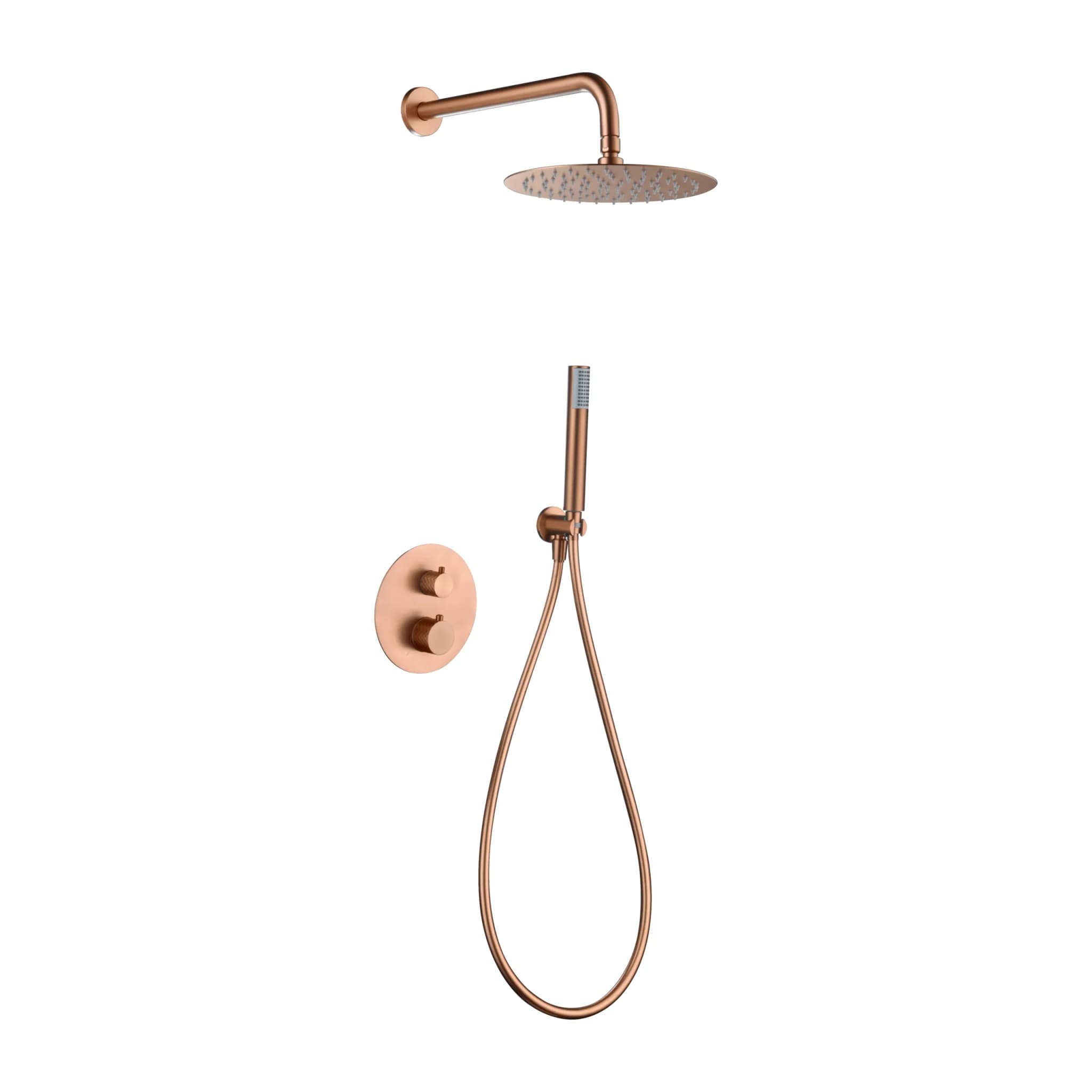Conjunto de ducha empotrado termostático GENOVA oro rosa cepillado / GTG053/ORC