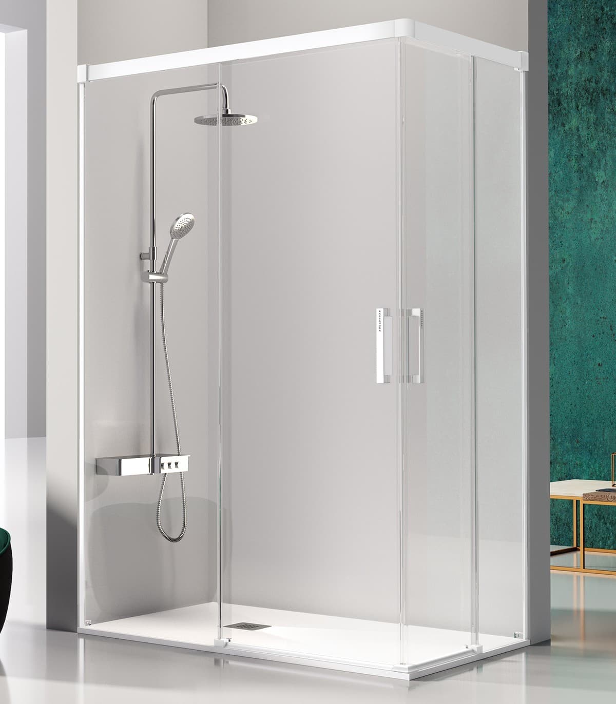 Mampara Angular KASSANDRA GLASÉ GS607 Blanco