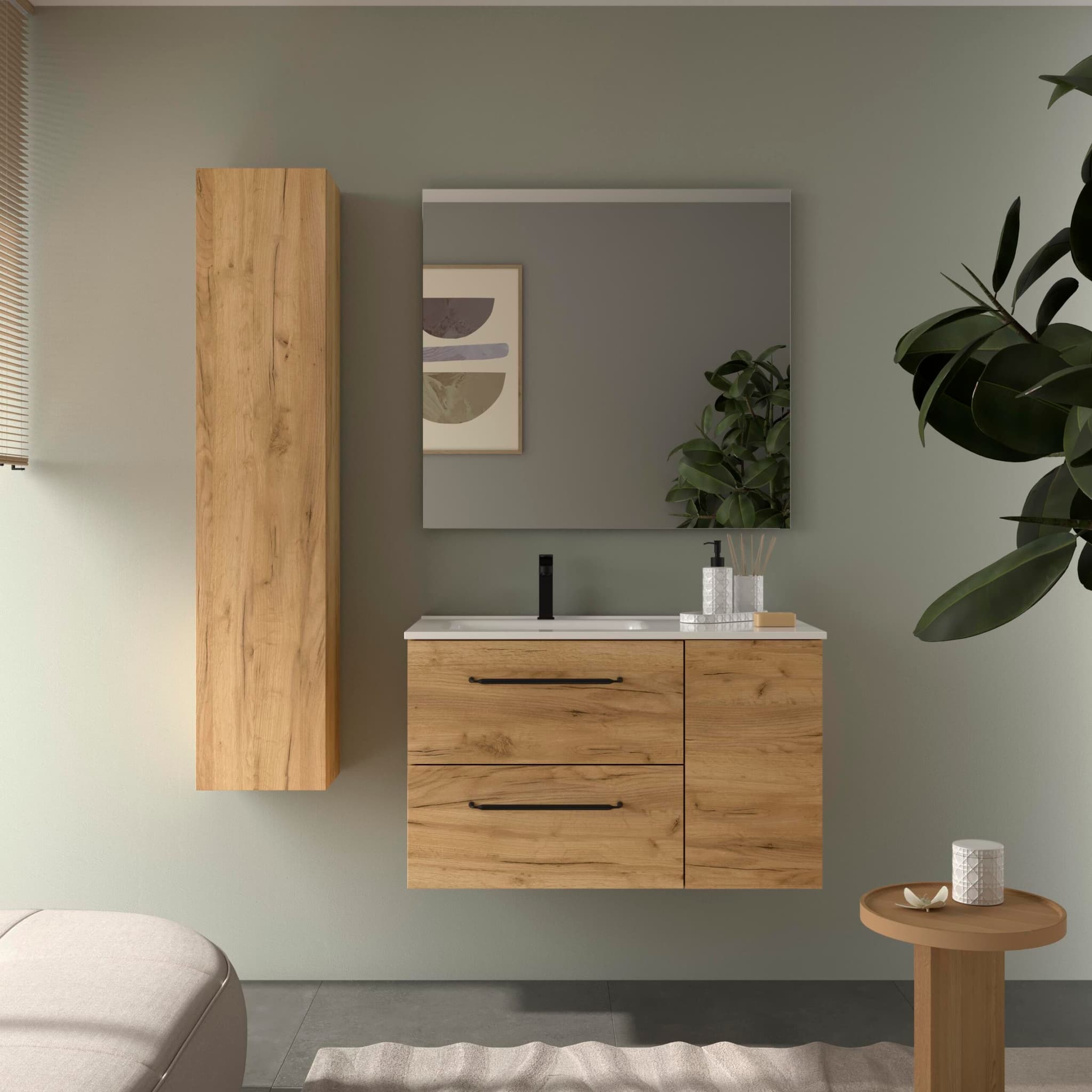 SALGAR MORAI Mueble de baño suspendido 90+puerta Lavabo Constanza