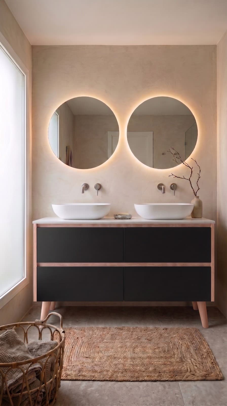 Mueble baño suspendido Aura TOP 2 o 4 Cajones con patas 60-80-100-120-140-160-180-200-240