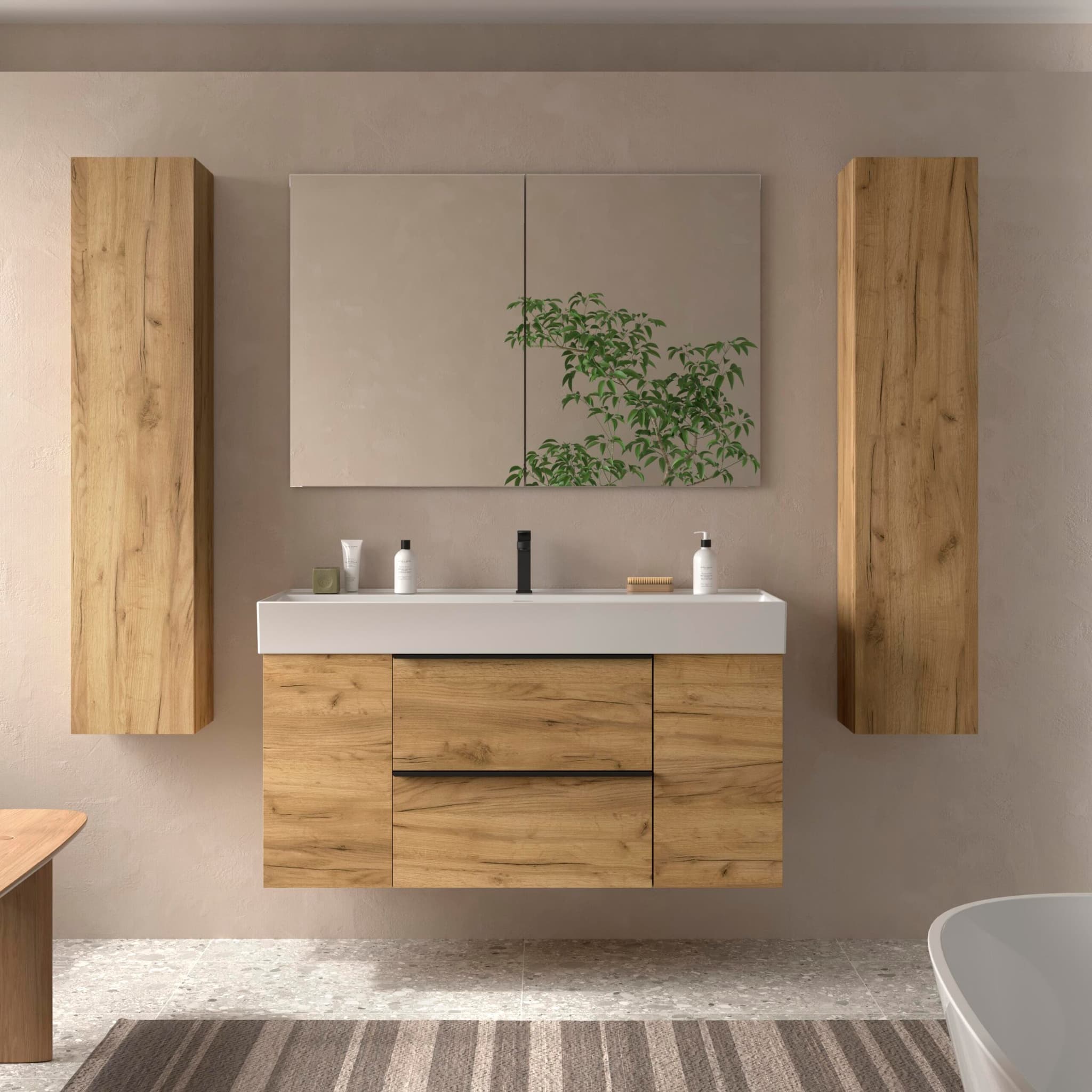 SALGAR NABUA Mueble de baño suspendido 120 + puerta Lavabo Veneto