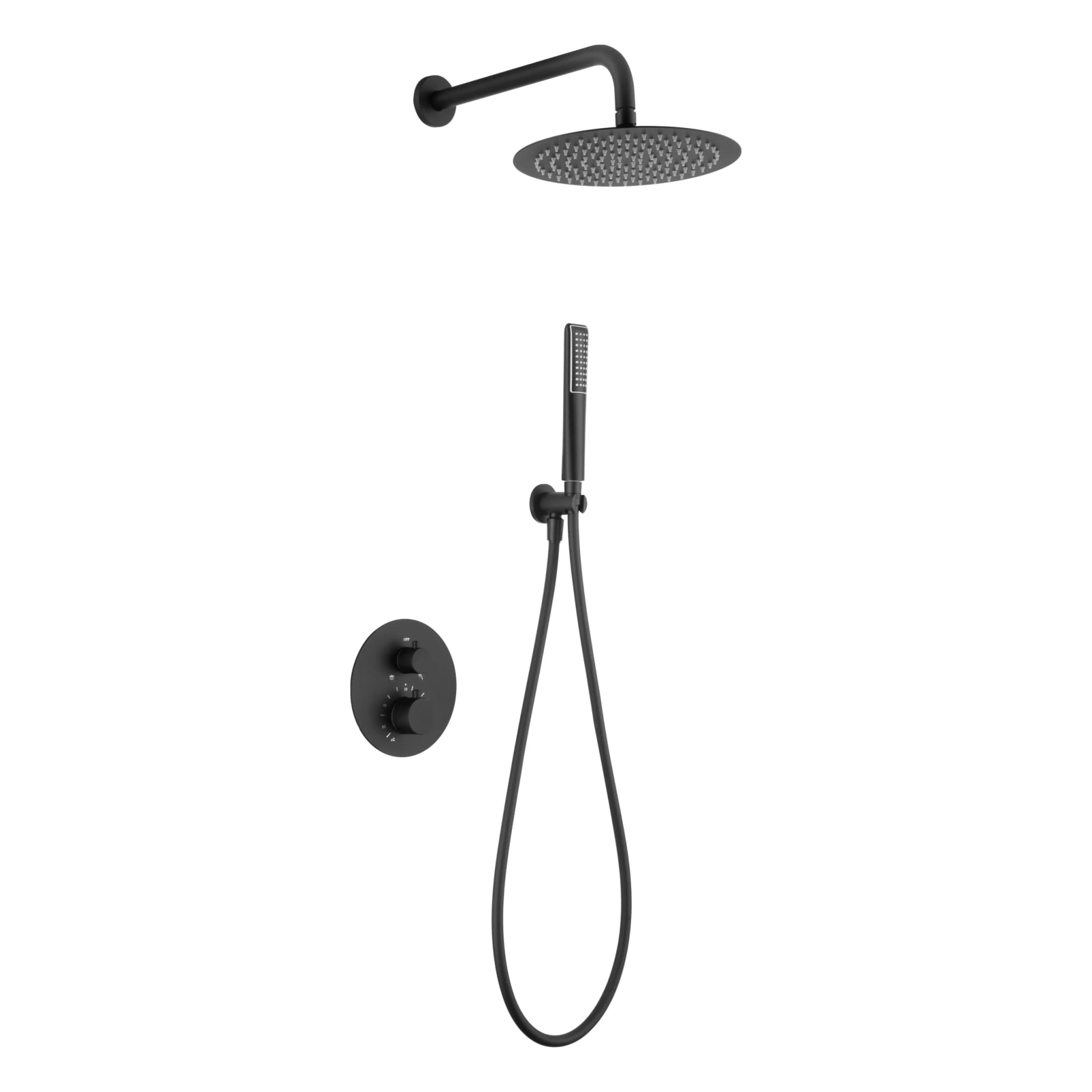 Ducha empotrado termostático Napoles negro mate / GTN047/NG