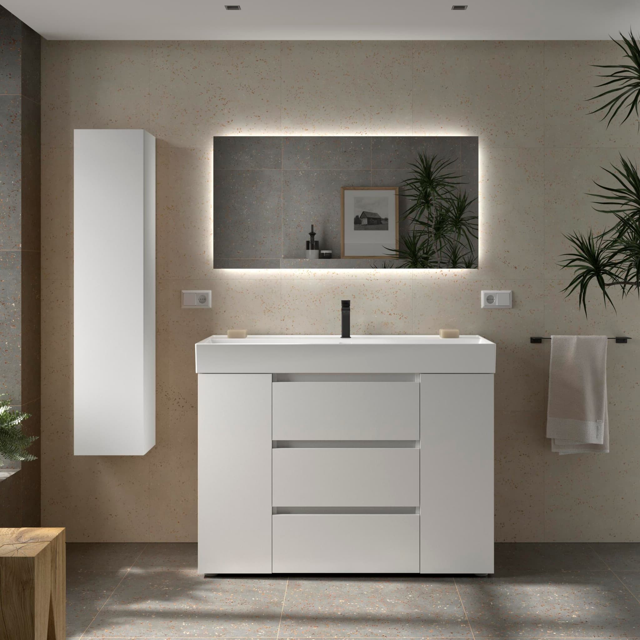 SALGAR BEQUIA PLUS Mueble de baño con patas 120+puerta Lavabo Veneto