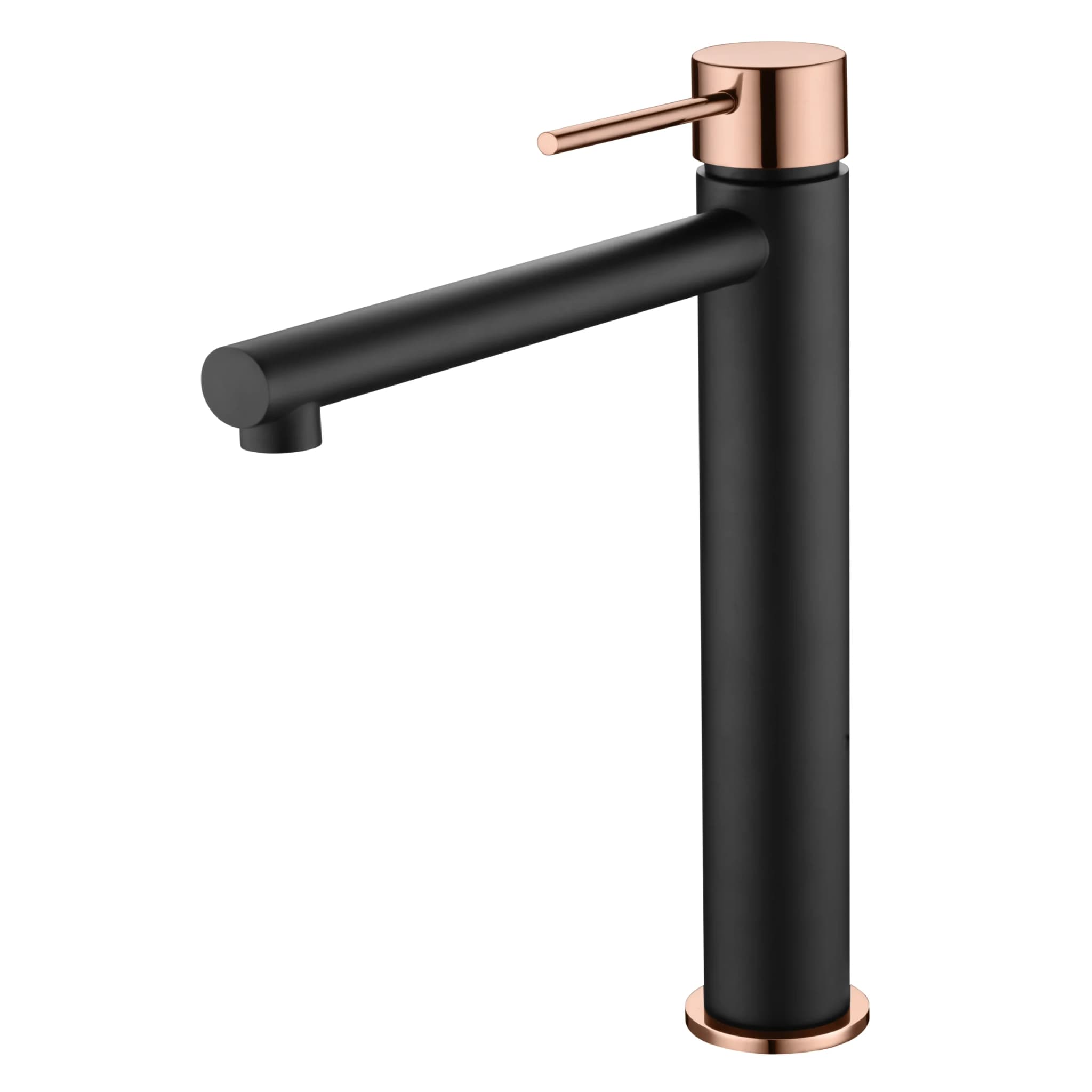 Monomando lavabo alto MILOS negro oro rosa / BDYS045-3/NOR