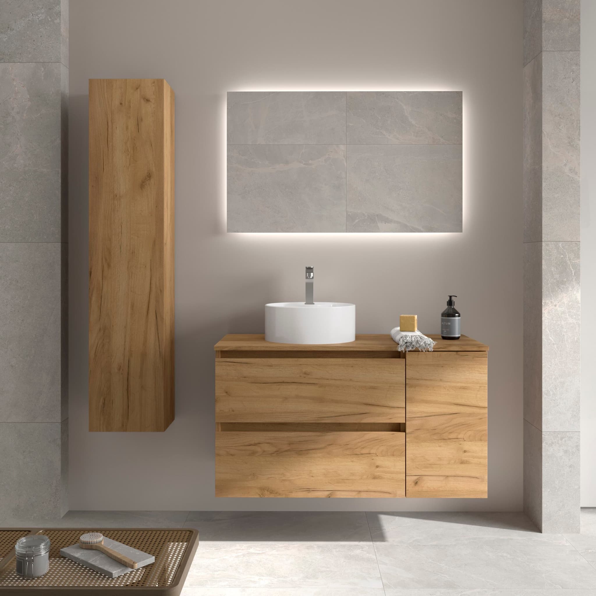 SALGAR BEQUIA Mueble de baño suspendido 100+ puerta Lavabo Lisboa.