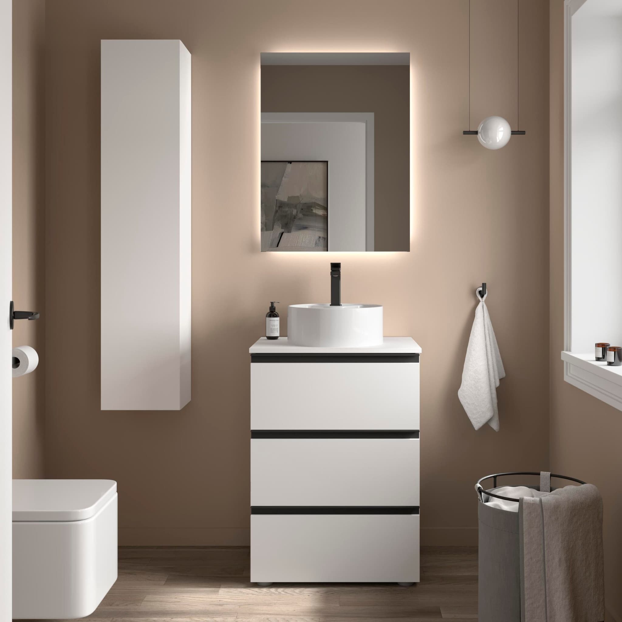 SALGAR BEQUIA METAL 3C o 6C Mueble de baño con patas 60-80-100-120 Lavabo Lisboa