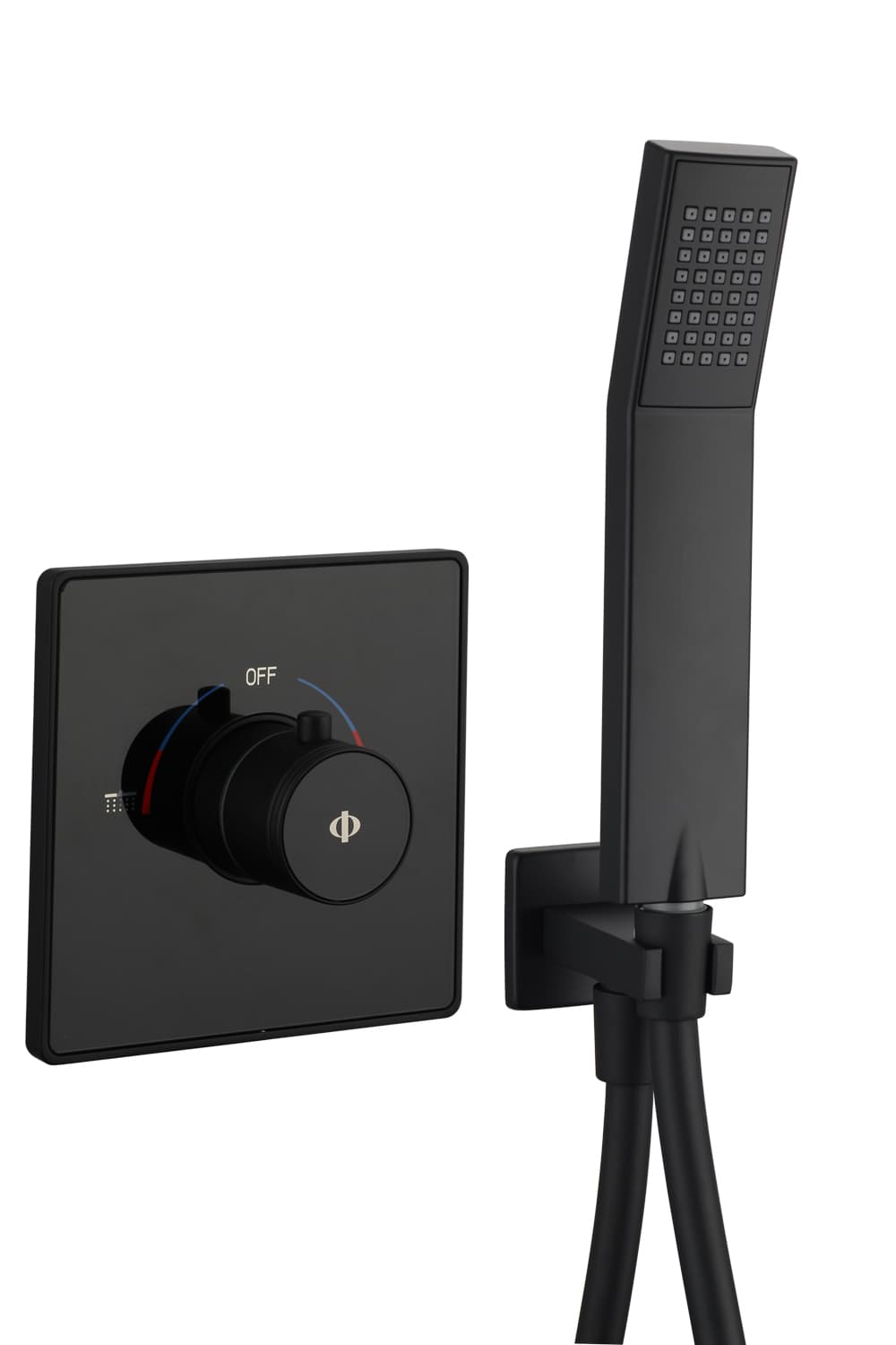Grifo de ducha empotrado monomando Universal negro con kit 3235NG
