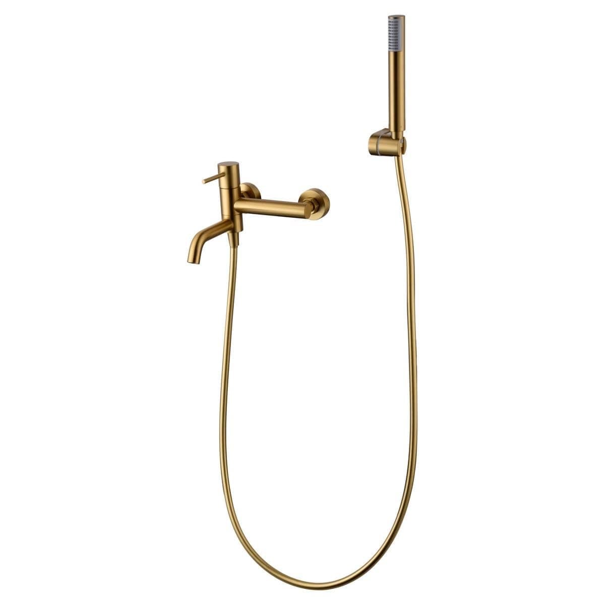 Kit monomando baño ducha Monza oro cepillado