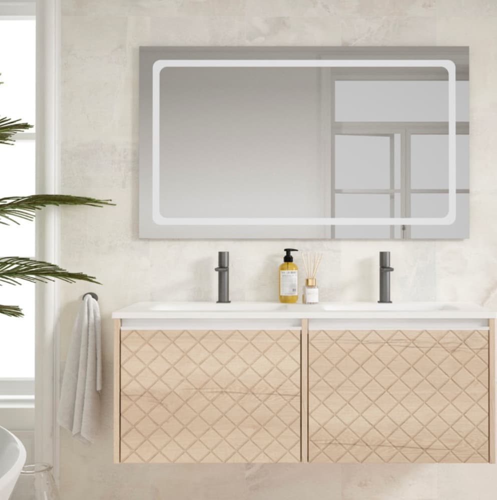 Espejo de baño con luz LED Quadro touch con antivaho