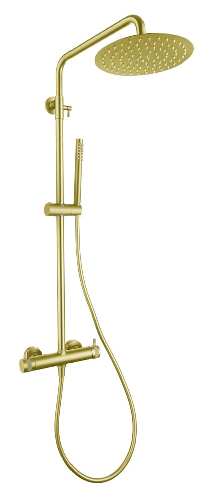 Conjunto de Ducha Monomando DIAMOND Oro Cepillado