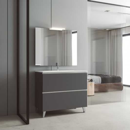 Pack oferta mueble de baño con patas Granada 2C Suelo Lacado de Visobath