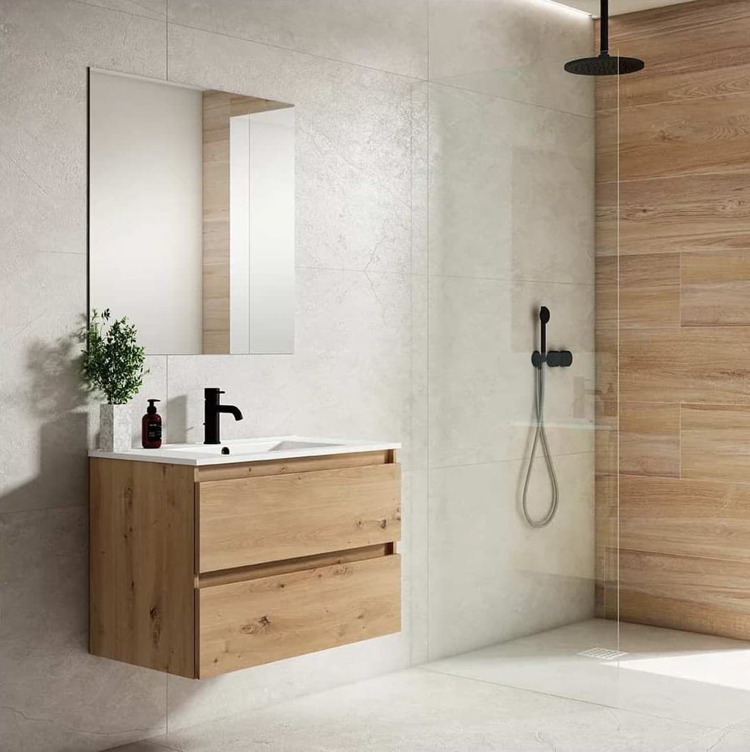 Mueble Nido 2C de Visobath suspendido con dos cajones