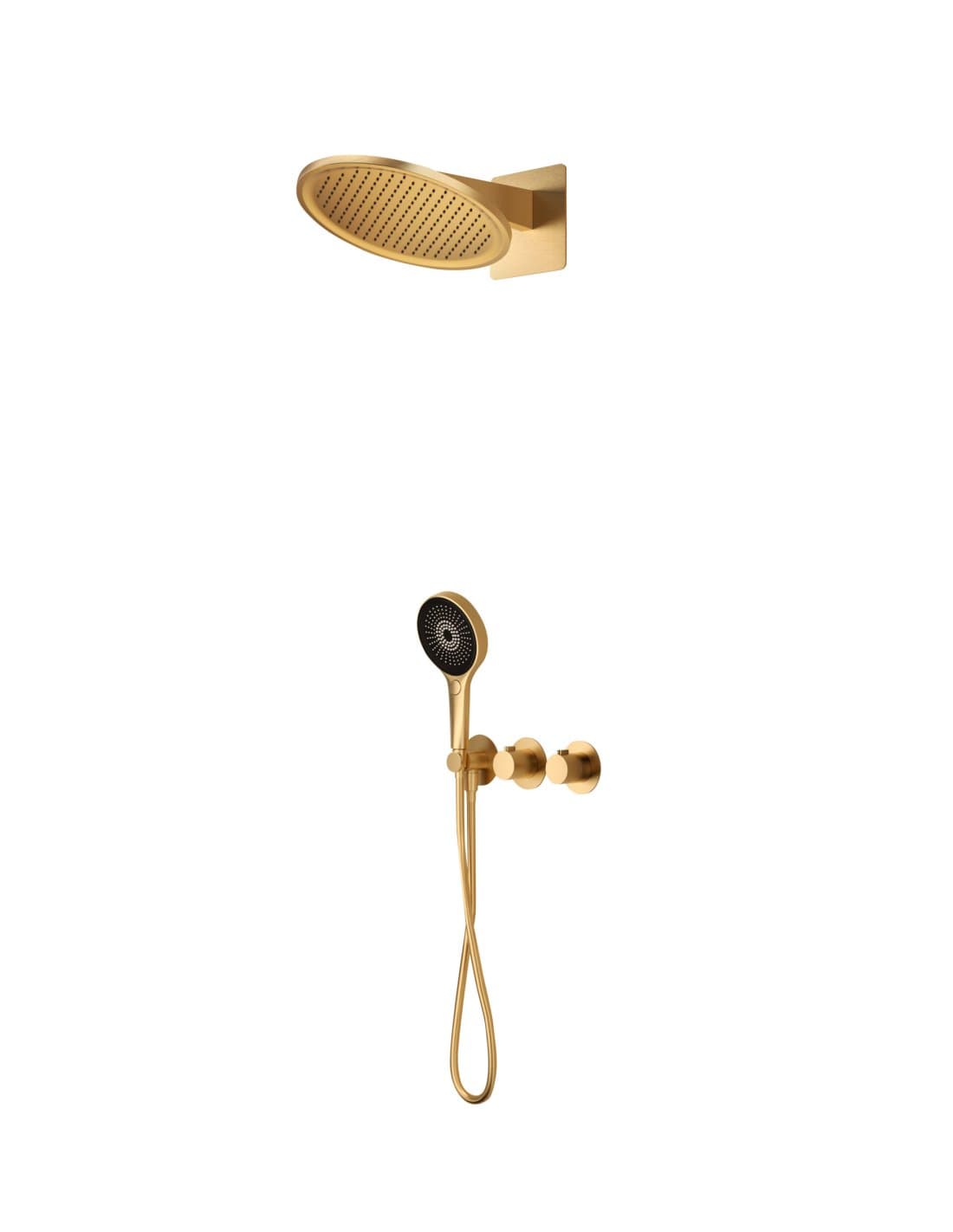 CONJUNTO DUCHA TERMOSTÁTICO EMPOTRADO BOLONIA ORO CEPILLADO GTB066/OC