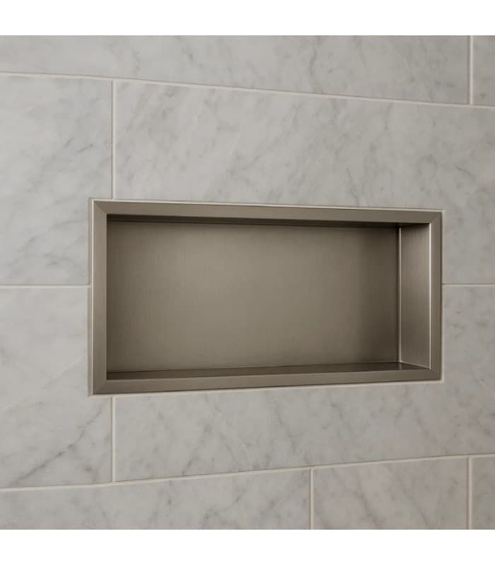 Hornacina para baño rectangular Níquel Pacific HOR002/NQ