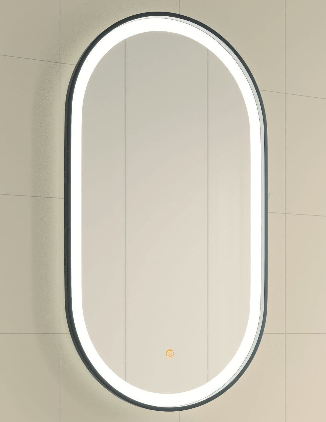 Espejo LED ovalado Dante de Manillons Torrent 50x90 cm con marco
