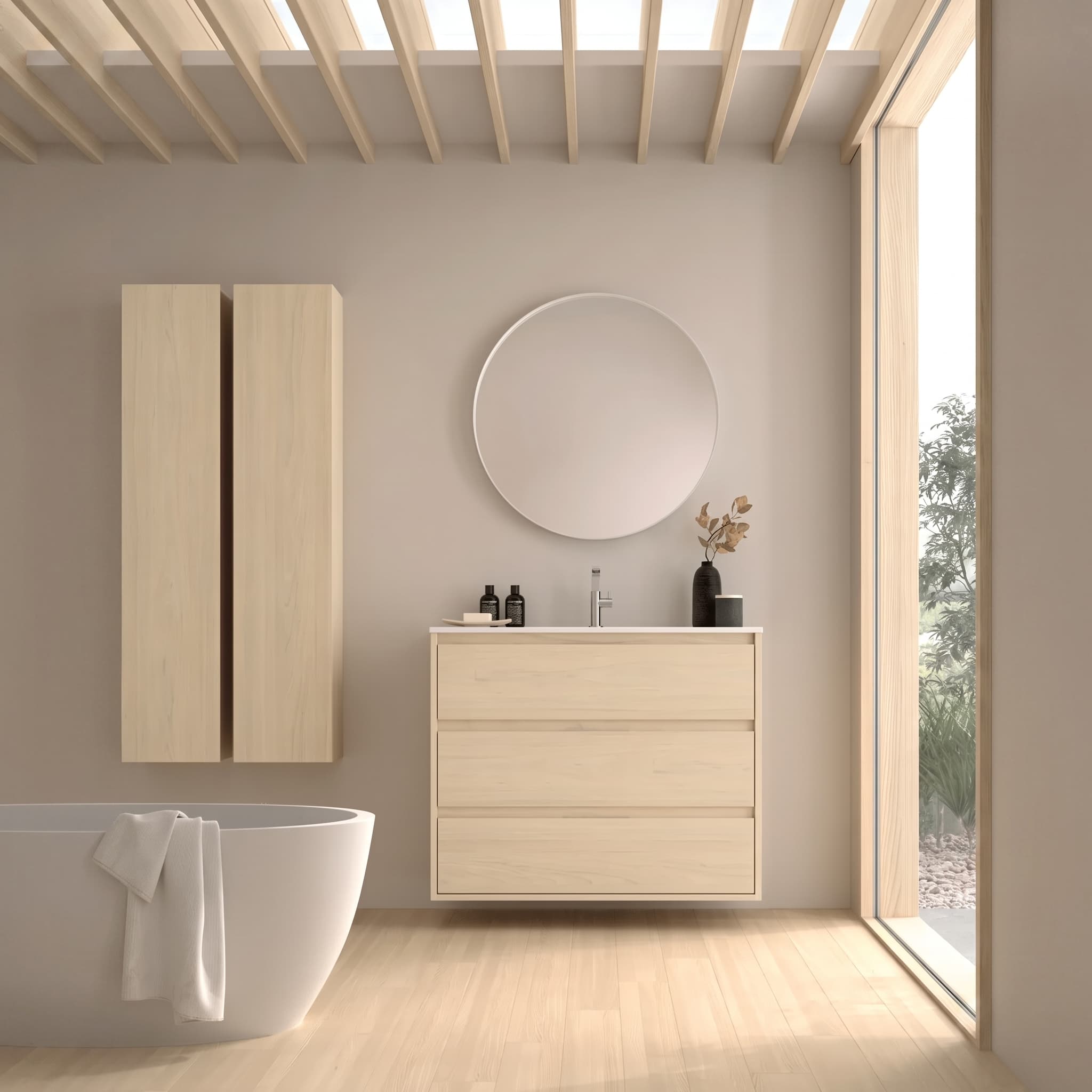Mueble baño suspendido Carmen 3 C. Laterales vistos de Avila dos 60-70-80-90-100-120-140