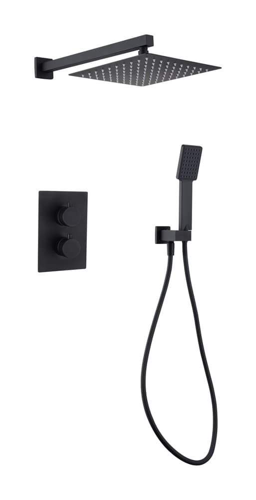 Conjunto de Ducha Termostático Empotrado ETERNITY Negro Mate