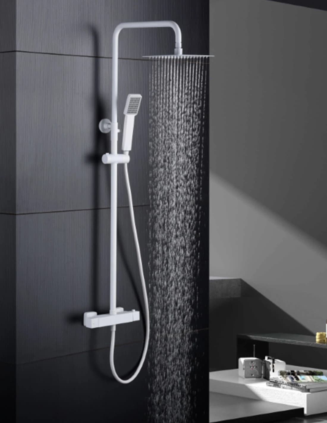 Conjunto ducha termostático Art blanco mate / BTAR025/BL