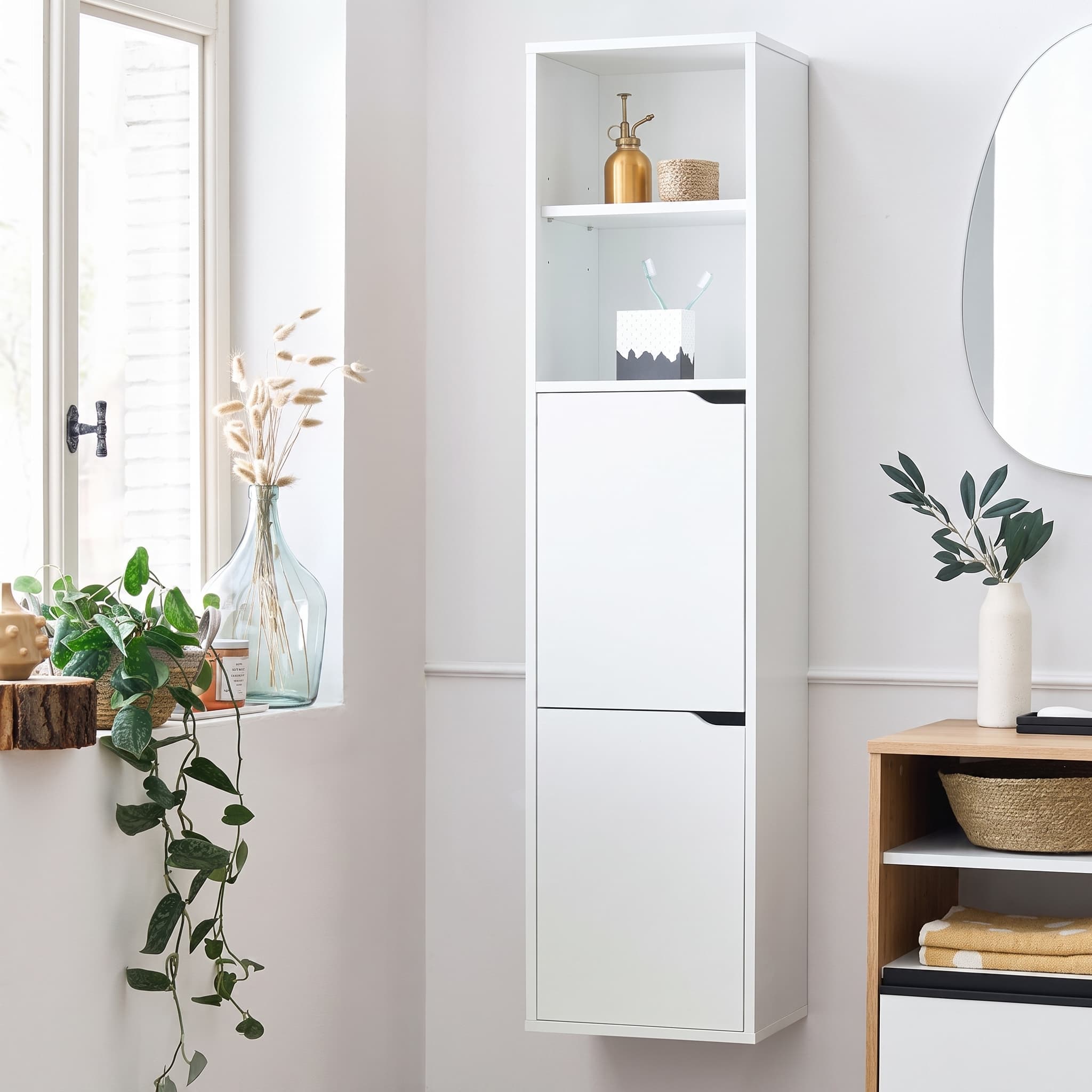 Columna auxiliar Nadia 150x36,5x30 cm blanca en KIT