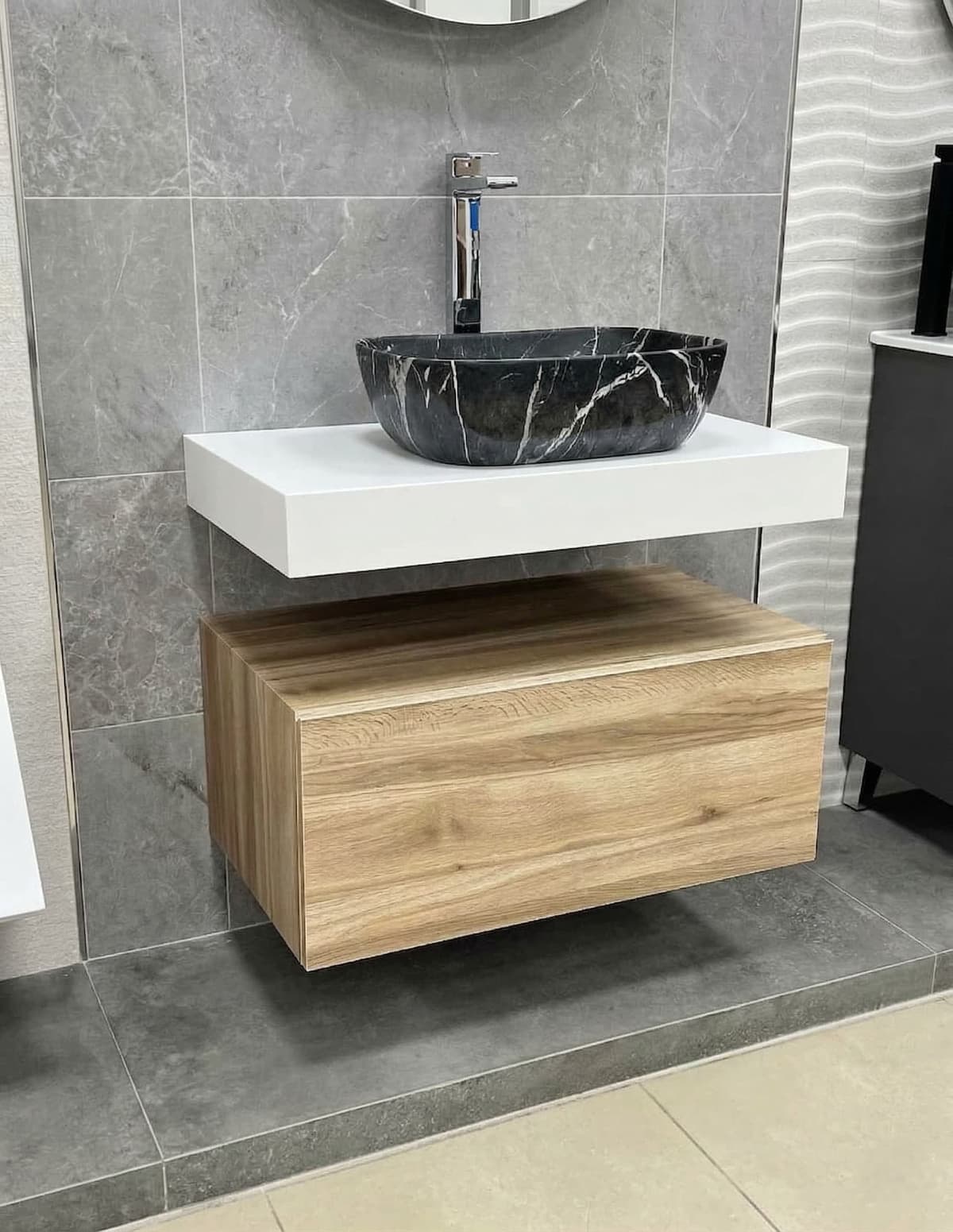Encimera Nomad Visobath solid surface con cajonera