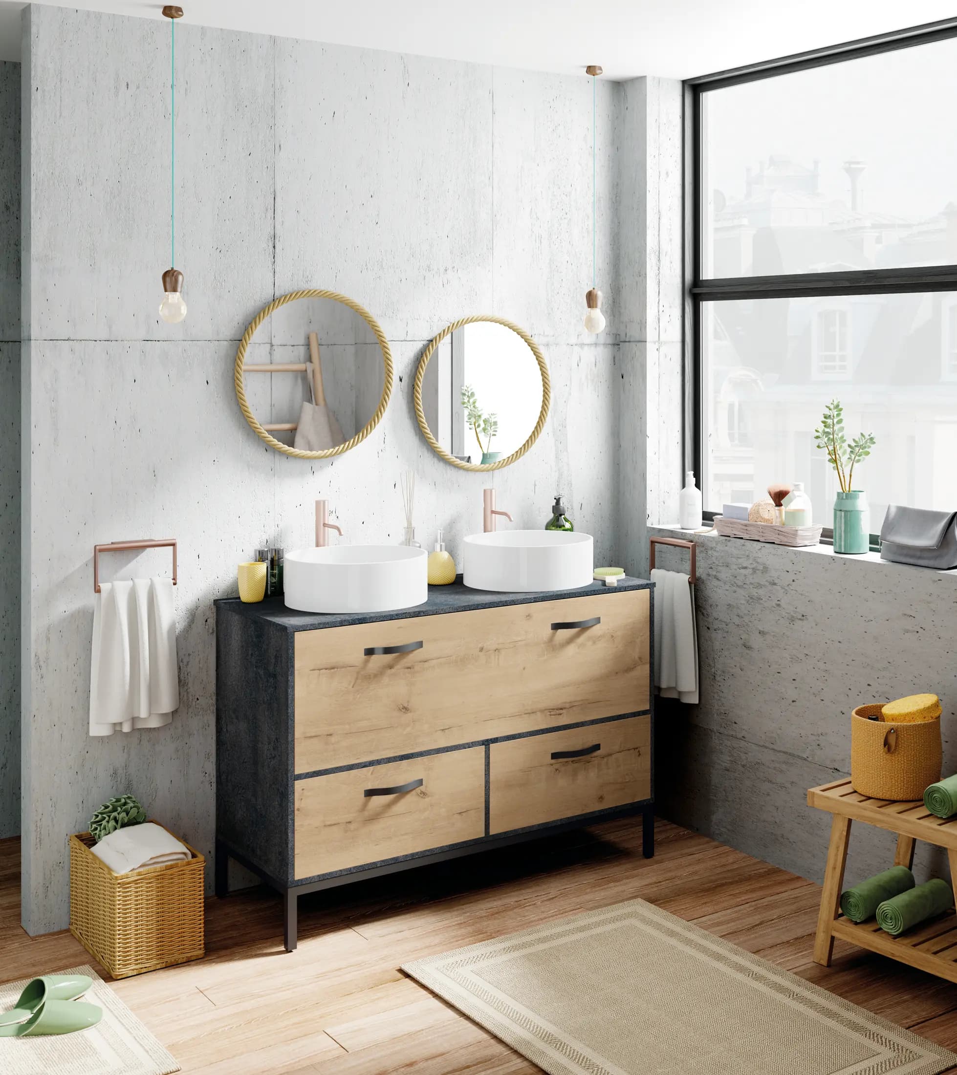 Mueble de lavabo Sena 120 dos senos en KIT