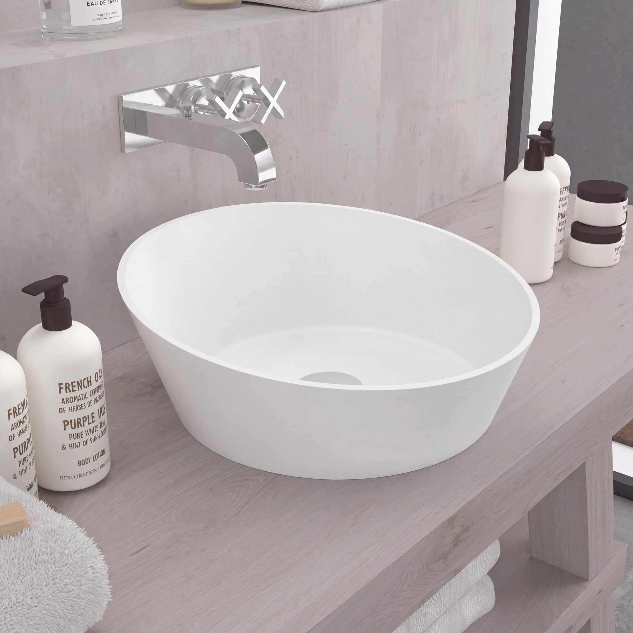 Lavabo sobre encimera 42ø Solid Surface Arena
