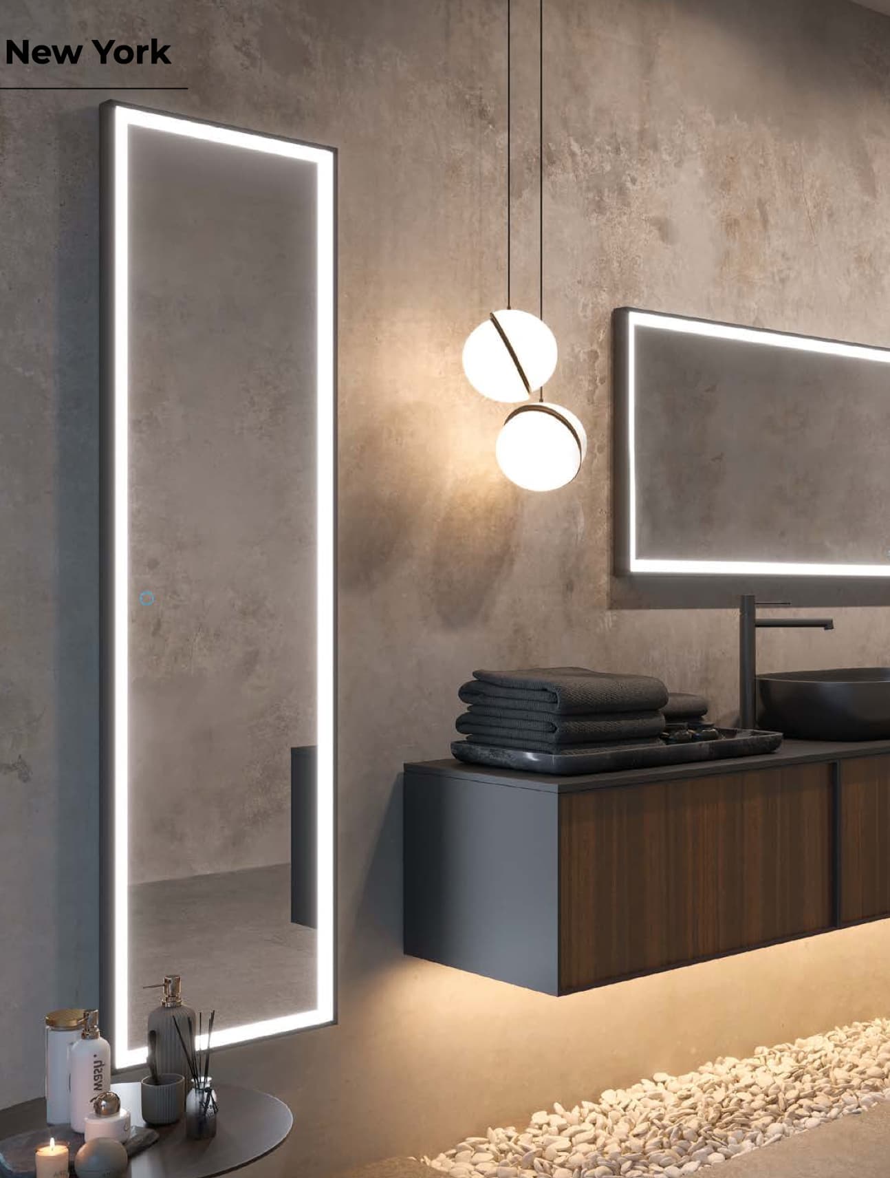 Espejo de baño con luz LED New York reversible Oro Ledimex