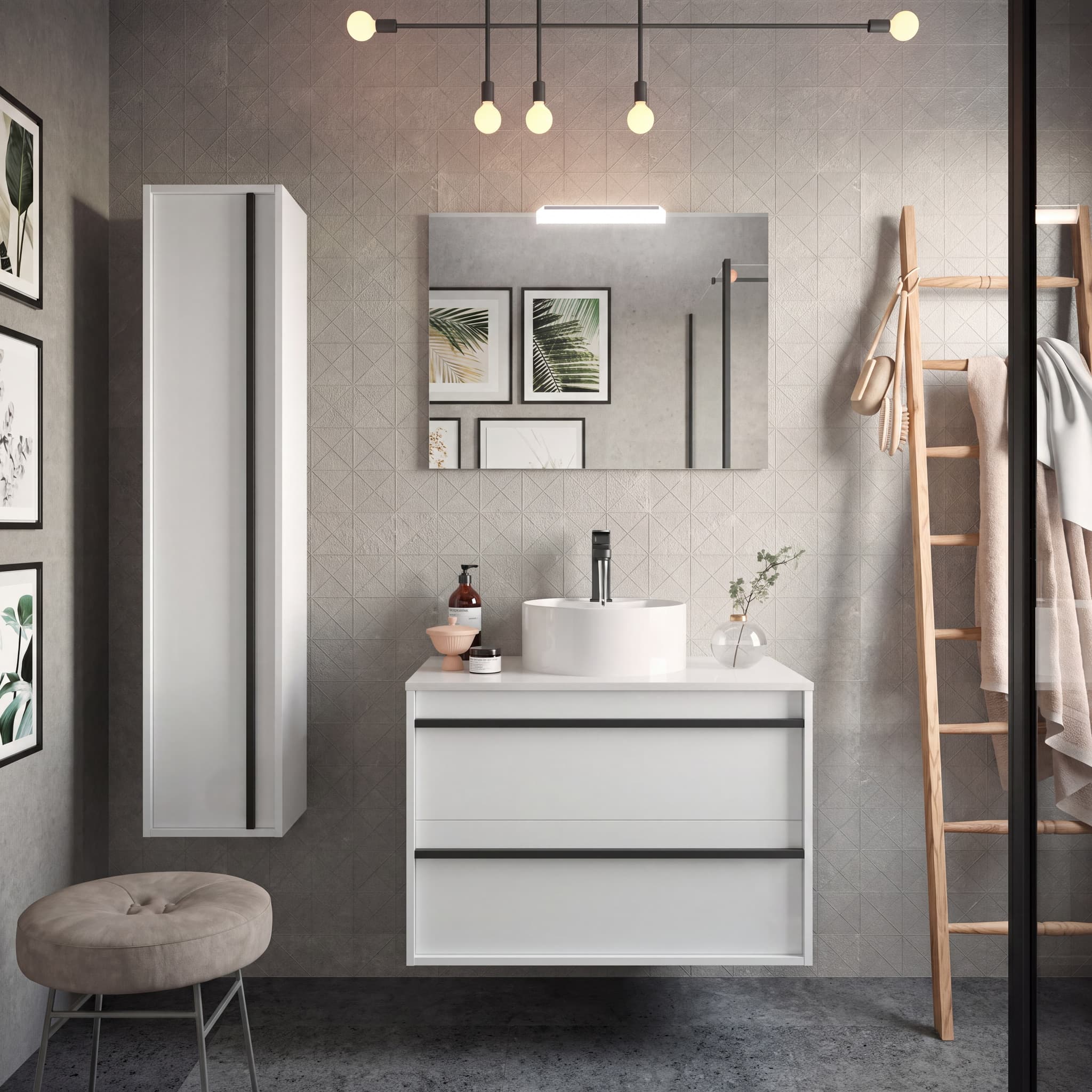 Mueble baño suspendido ATTILA TOP de Salgar 60-70-80-100