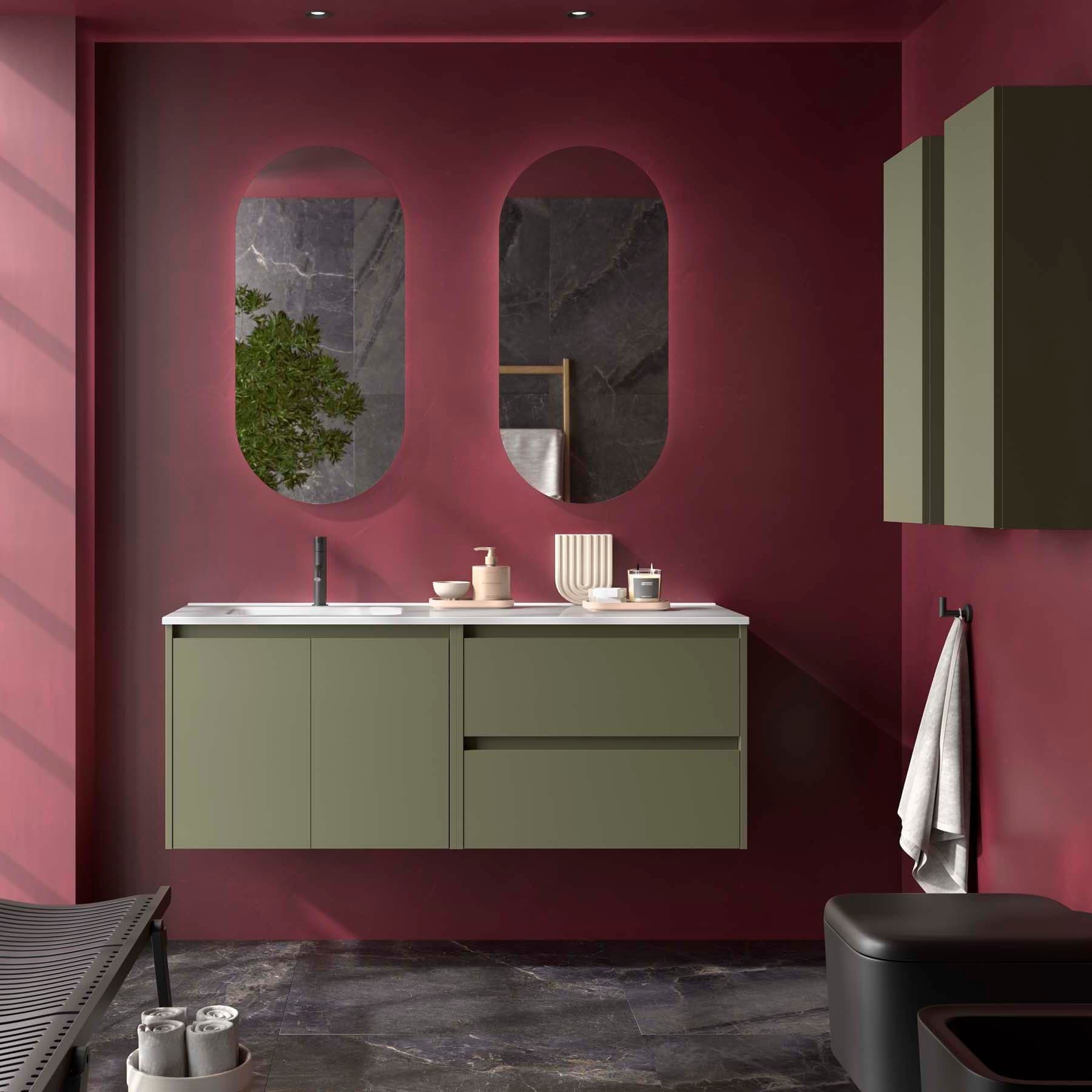 Mueble baño suspendido Noja 2P+2C de Salgar 120 Lavabo Desplazado