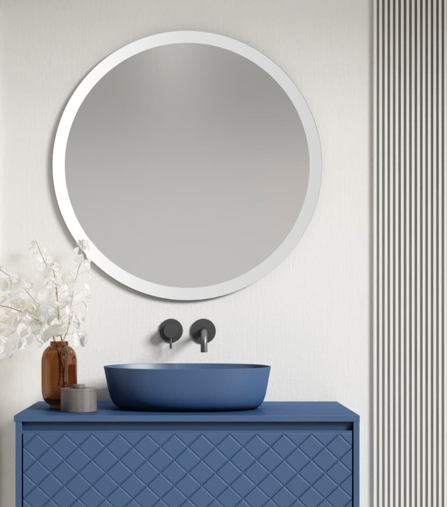 Espejo de baño con luz LED Circle Acid touch con antivaho