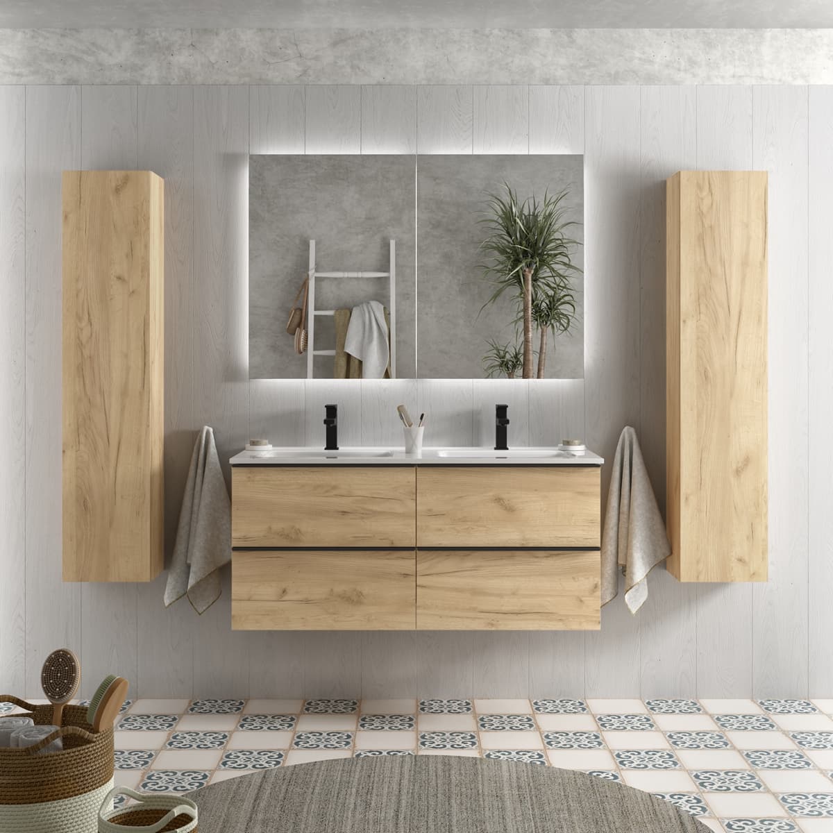 Mueble de baño suspendido NABUA de Salgar con encimera 120
